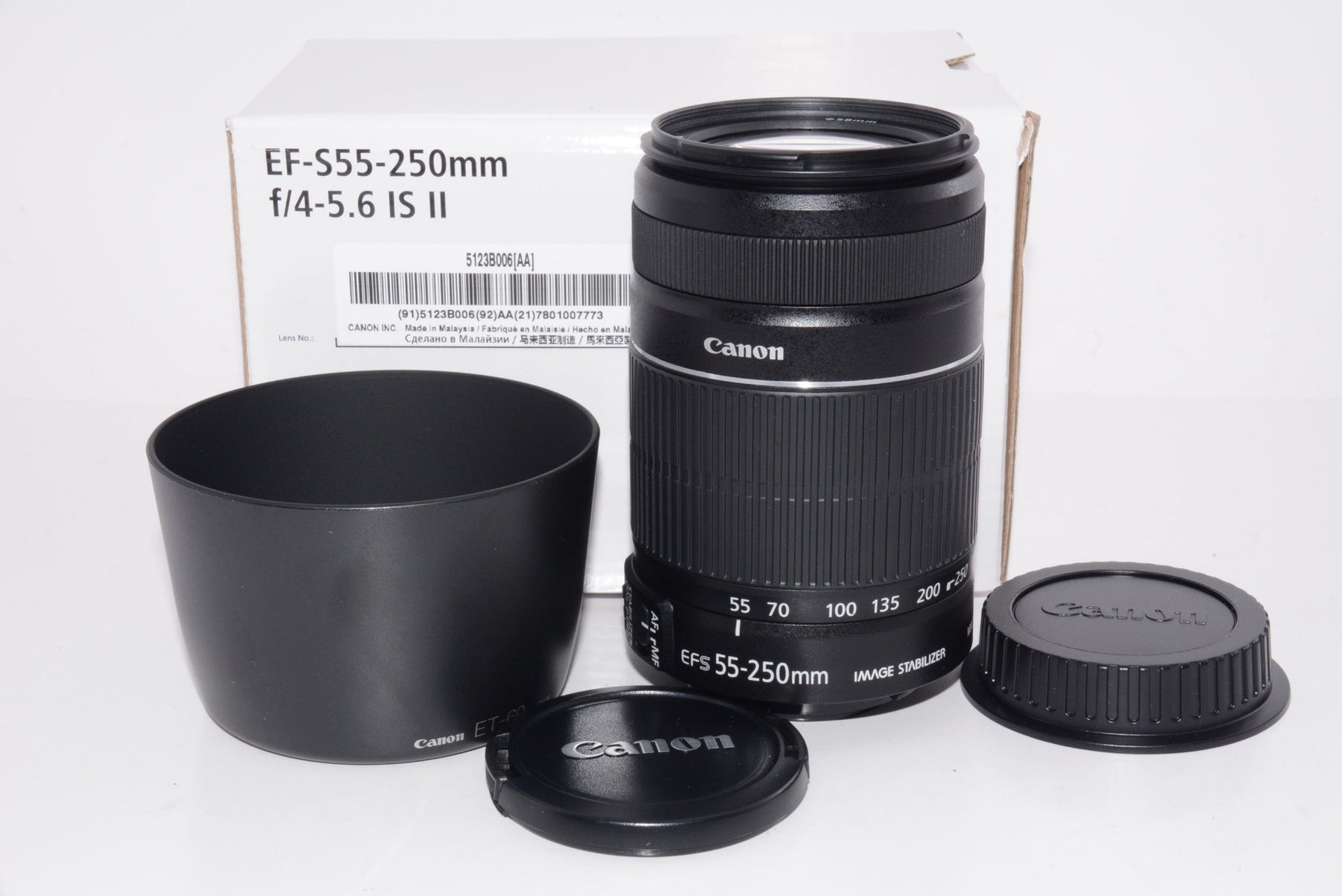【外観特上級】Canon 望遠ズームレンズ EF-S55-250mm F4-5.6 IS II
