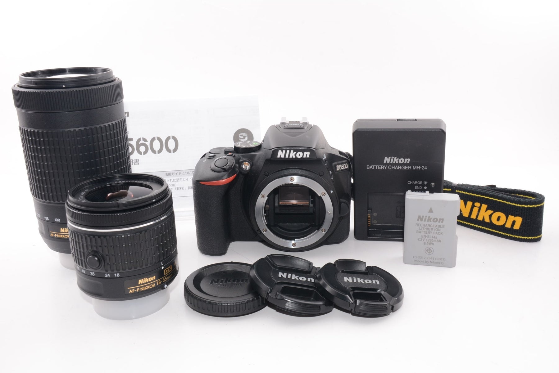 【外観並級】Nikon デジタル一眼レフカメラ D5600 ダブルズームキット ブラック D5600WZBK