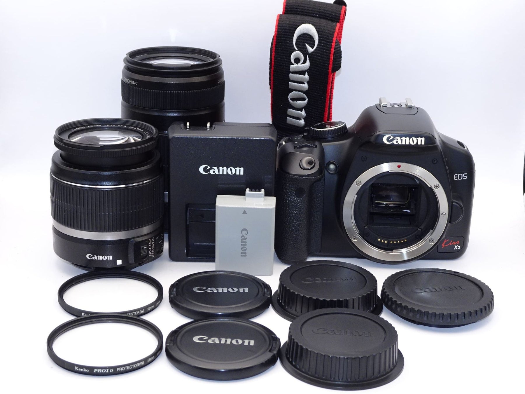 【外観並級】Canon デジタル一眼レフカメラ EOS Kiss X2 ダブルズームキット