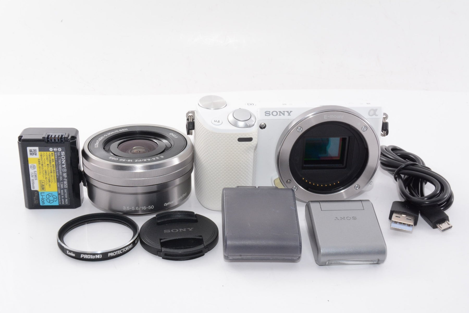 【外観特上級】ソニー SONY ミラーレス一眼 α NEX-5R パワーズームレンズキット キットレンズ:E PZ 16-50mm F3.5-5.6 OSS ホワイト NEX-5RL/W