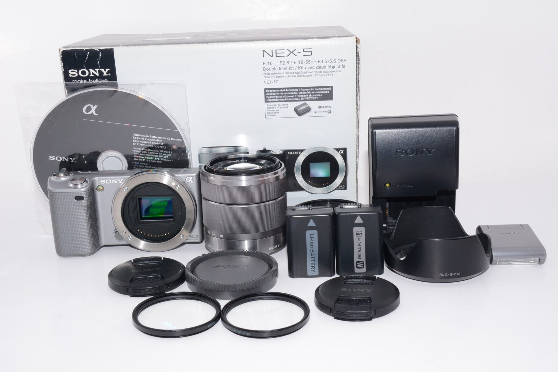 【外観並級】ソニー SONY ミラーレス一眼α NEX-5 ダブルレンズキット シルバー NEX-5D/S