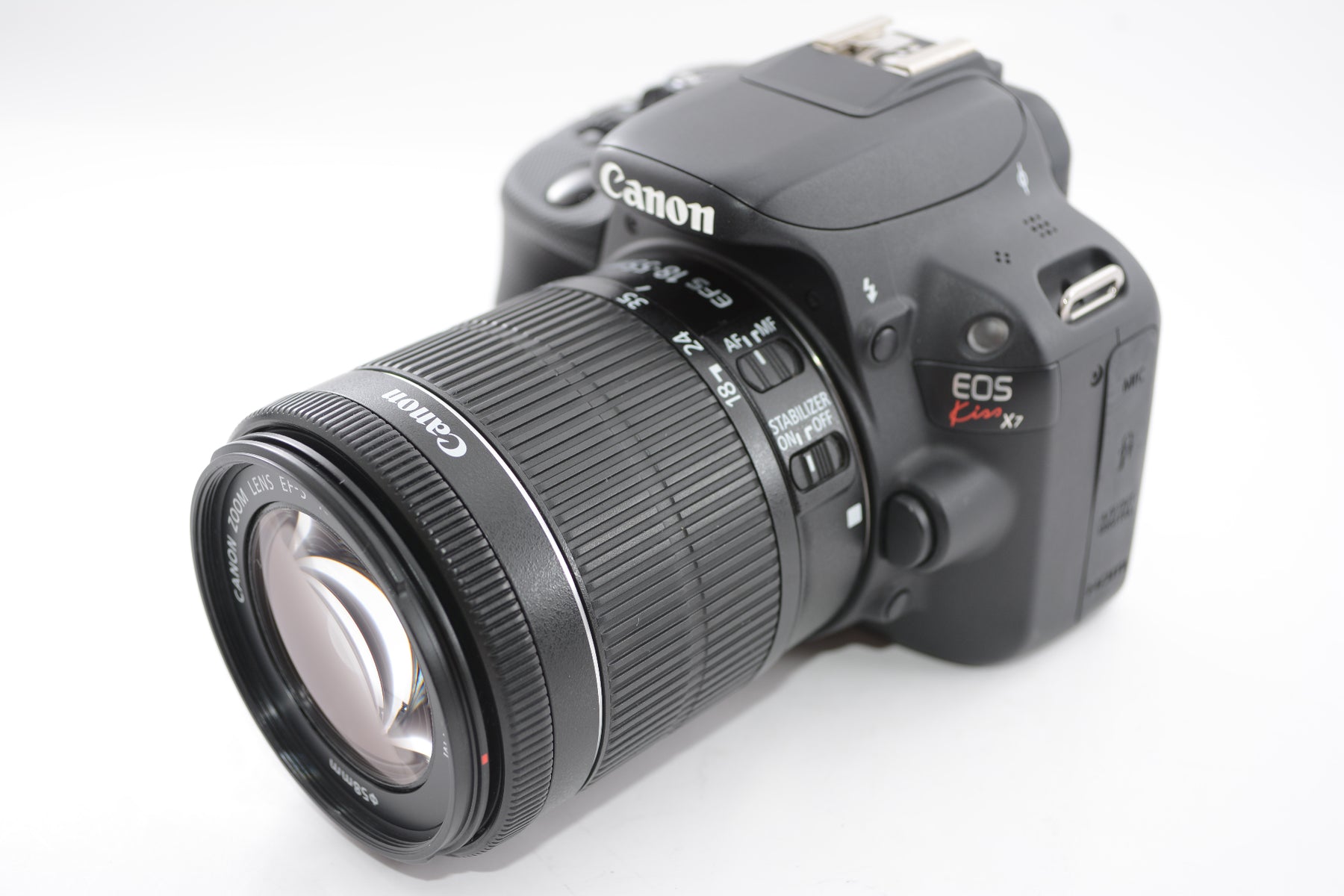 【外観並級】Canon デジタル一眼レフカメラ EOS Kiss X7 レンズキット EF-S18-55mm F3.5-5.6 IS STM付属 KISSX7-1855ISSTMLK