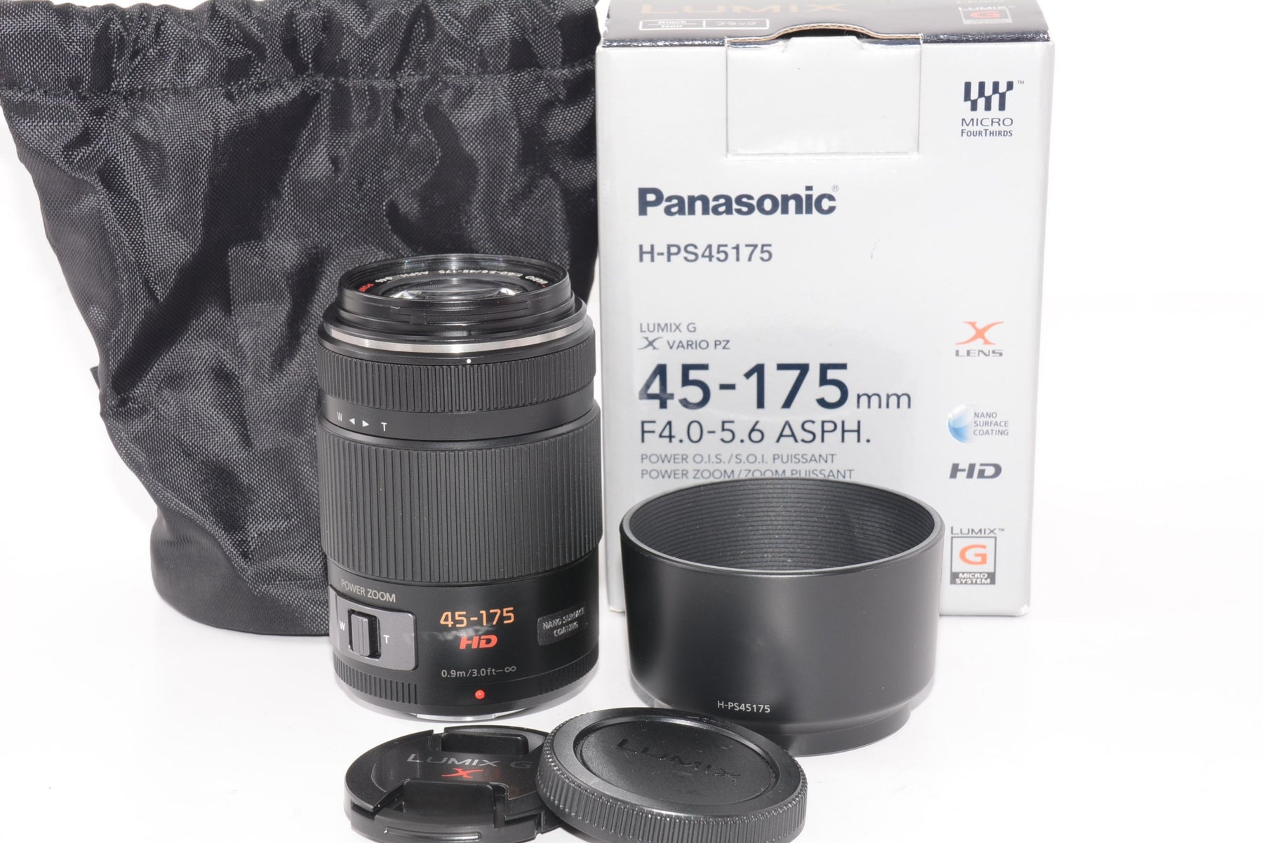 【外観特上級】パナソニック 望遠ズームレンズ マイクロフォーサーズ用 ルミックス G X VARIO PZ 45-175mm/F4.0-5.6 ASPH./POWER O.I.S. ブラック H-PS45175-K