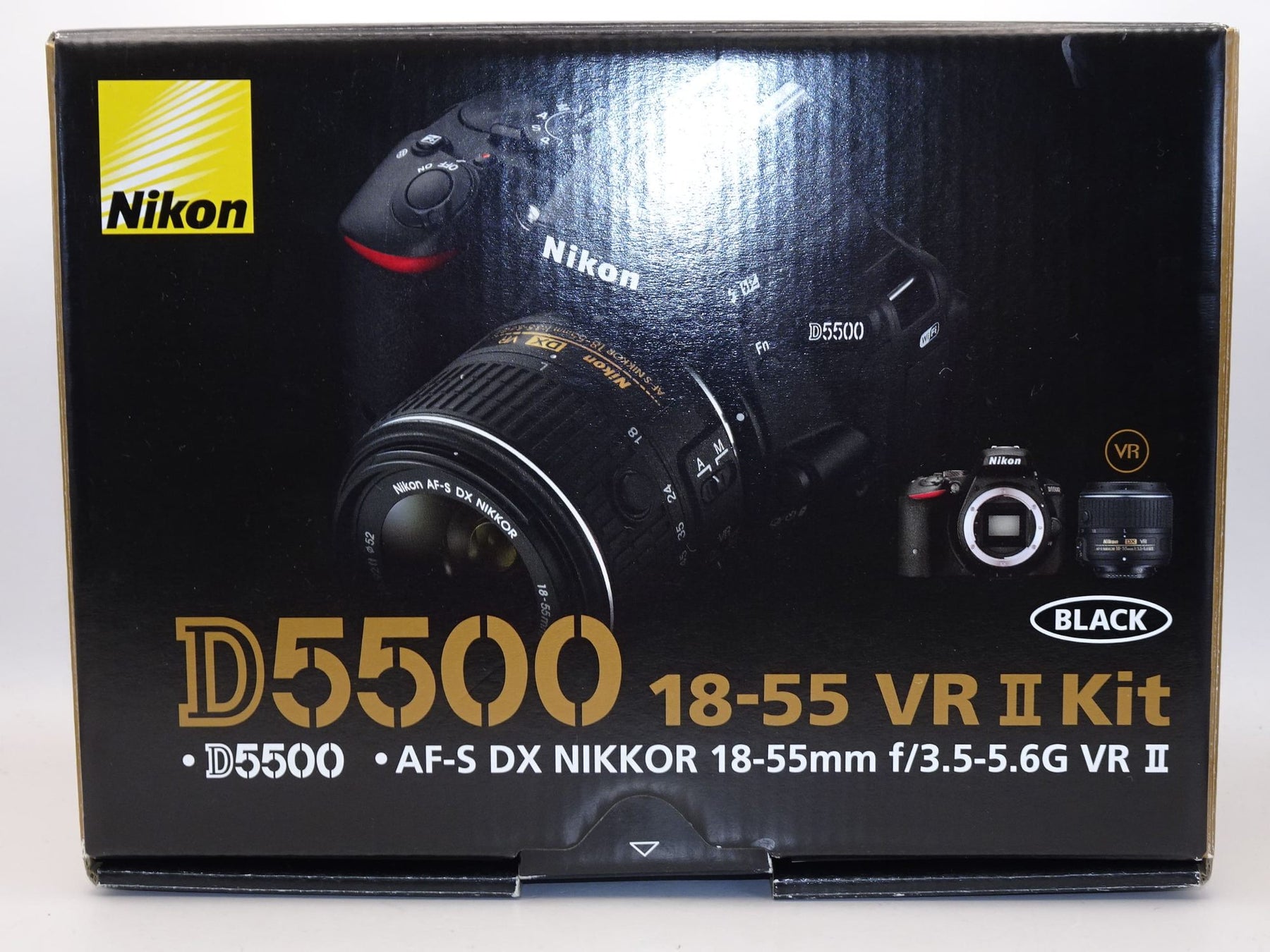 【外観特上級】Nikon デジタル一眼レフカメラ D5500 18-55 VRII レンズキット ブラック 2416万画素 3.2型液晶 タッチパネル D5500LK18-55BK