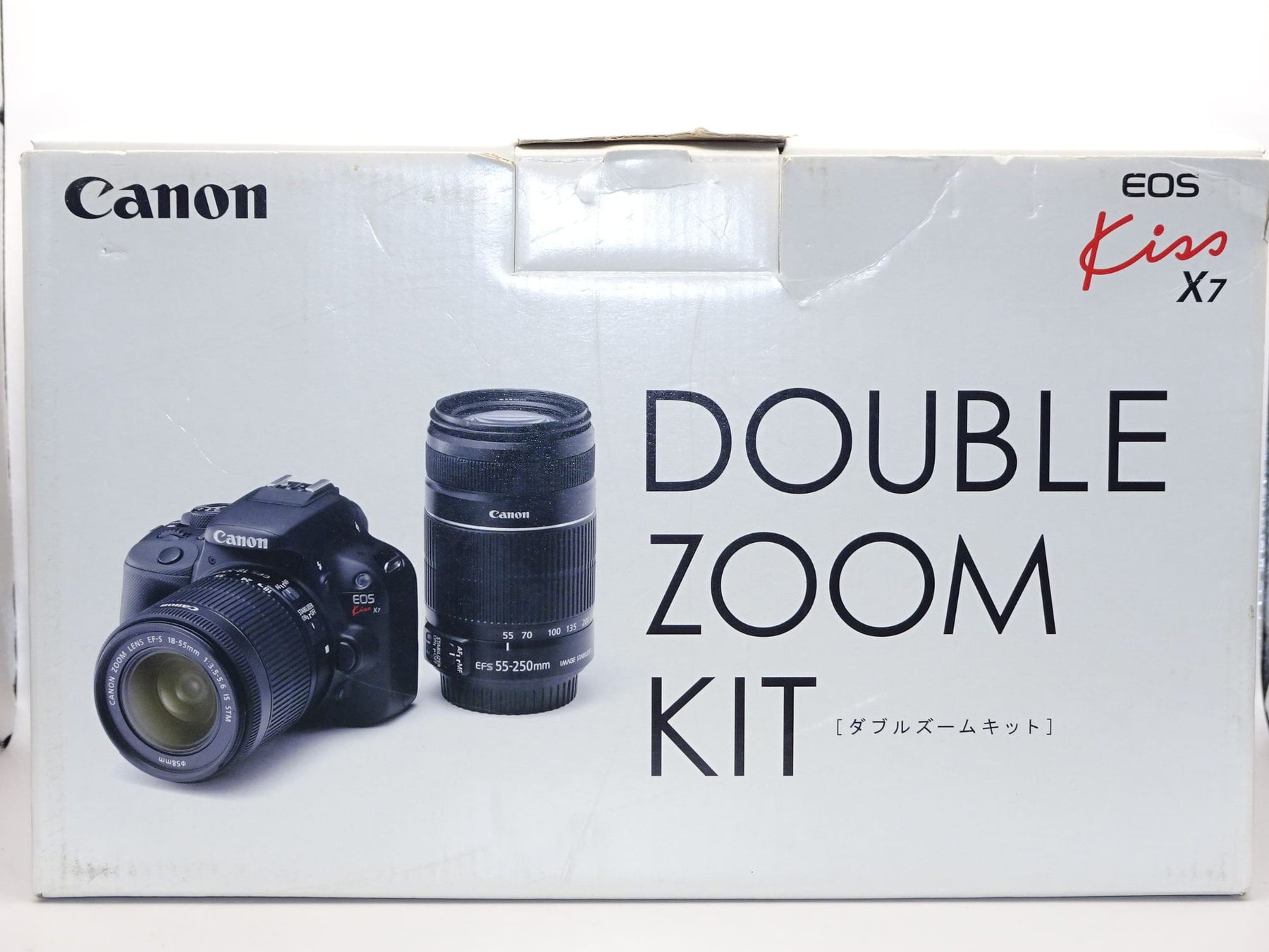 【外観並級】Canon デジタル一眼レフカメラ EOS Kiss X7 ダブルズームキット EF-S18-55mm/EF-S55-250mm付属 KISSX7-WKIT