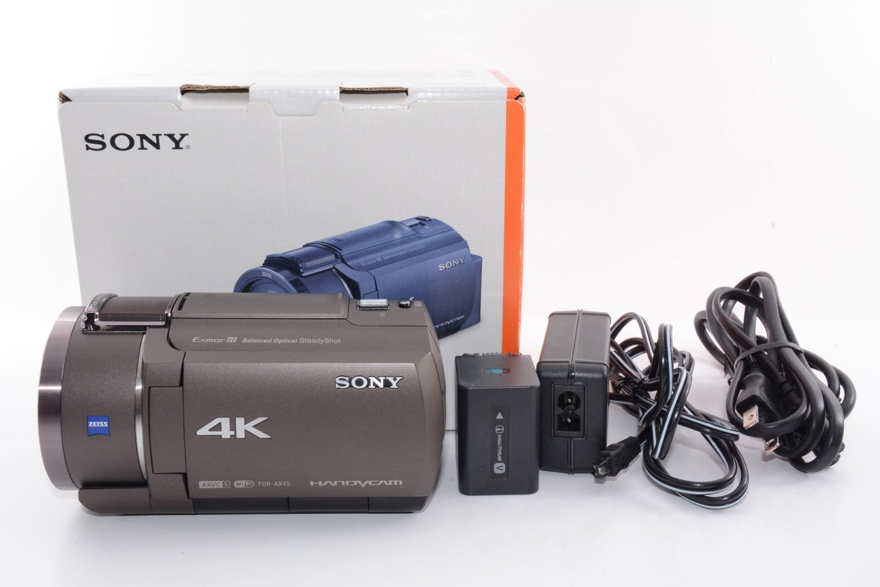 【外観特上級】SONY ソニー 4K ビデオカメラ Handycam FDR-AX45A / ブロンズブラウン