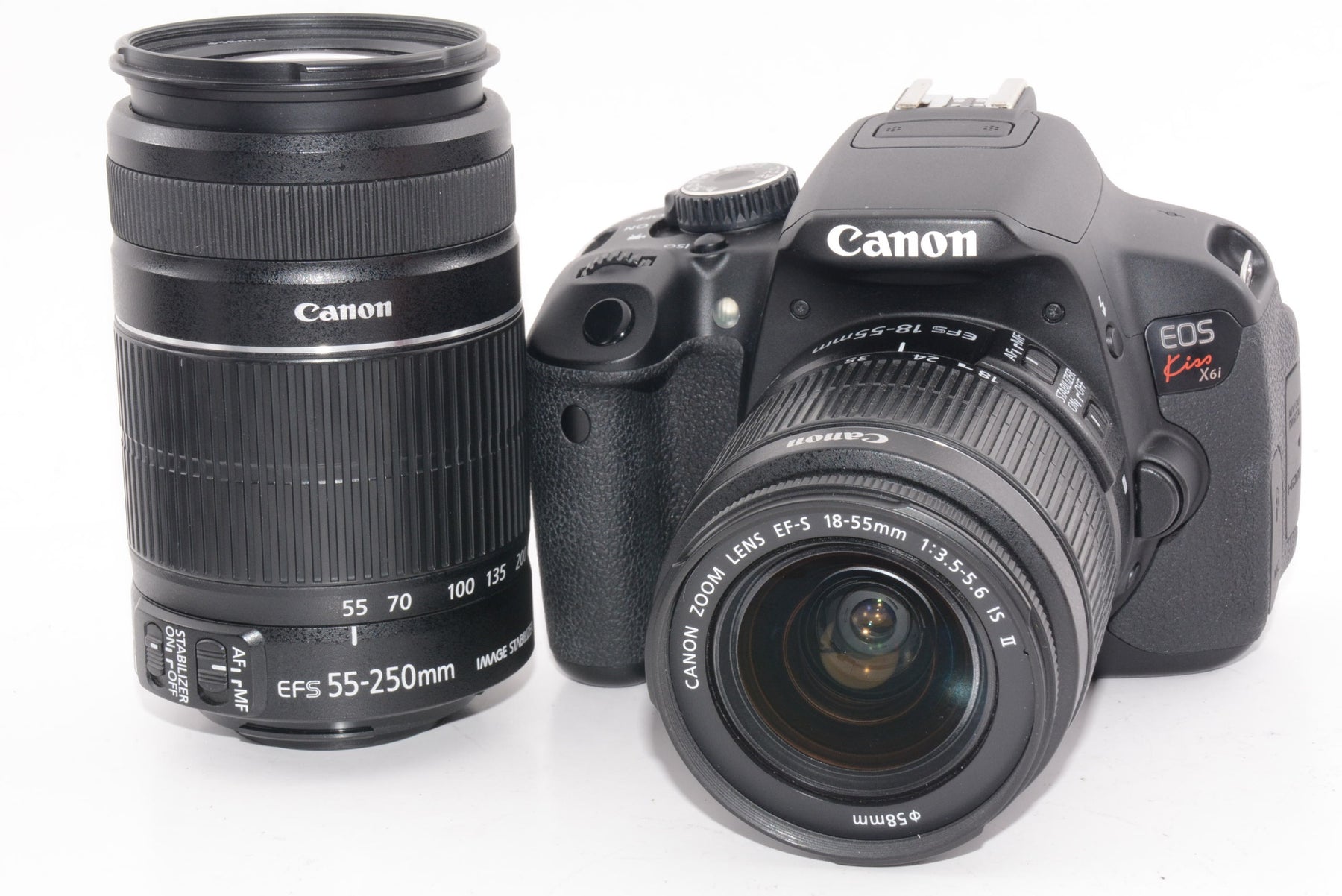【外観並級】Canon デジタル一眼レフカメラ EOS Kiss X6i ダブルズームキット EF-S18-55mm/EF-S55-250mm付属 KISSX6i-WKIT