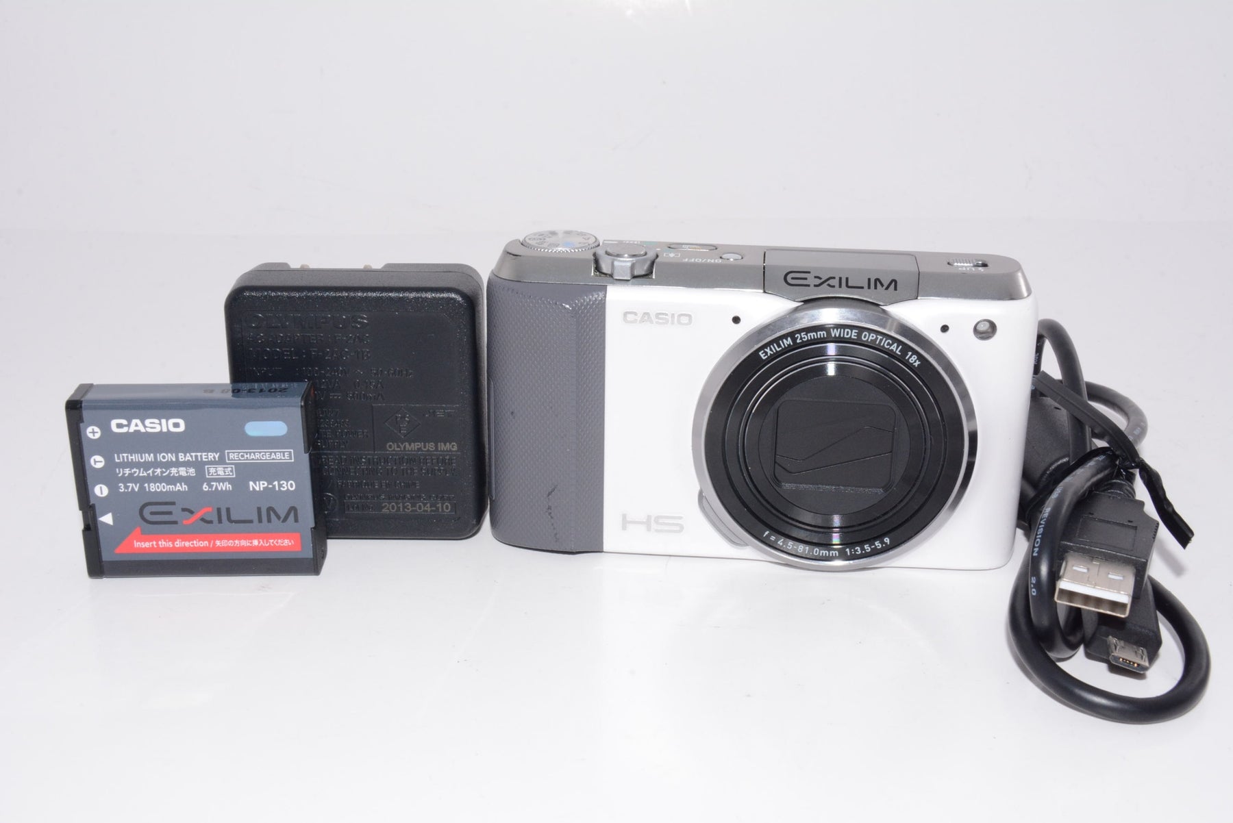 【外観並級】CASIO EXILIM デジタルカメラ ハイスピード 1610万画素 光学18倍ズーム ホワイト EX-ZR700WE