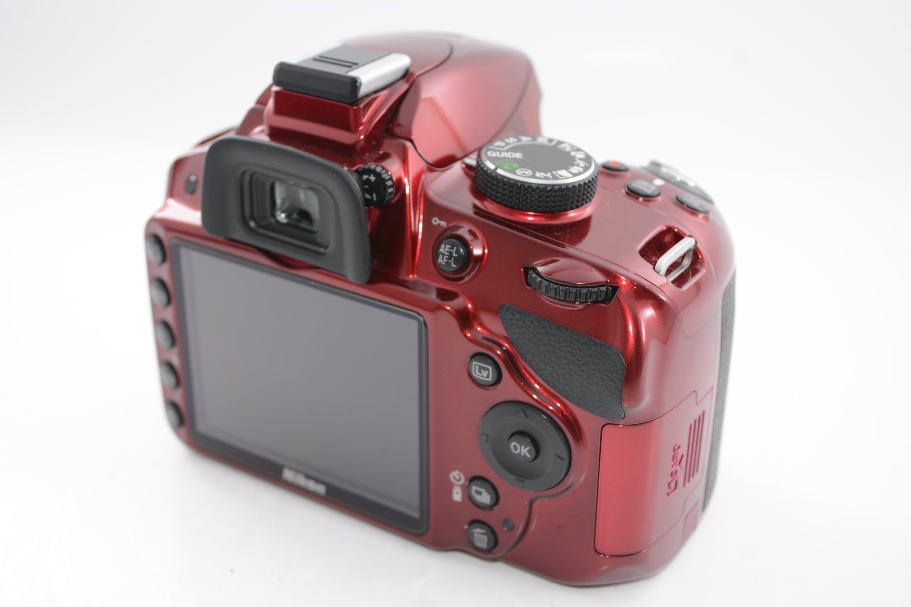 【外観特上級】Nikon デジタル一眼レフカメラ D3200 レンズキット AF-S DX NIKKOR 18-55mm f/3.5-5.6G VR付属 レッド D3200LKRD