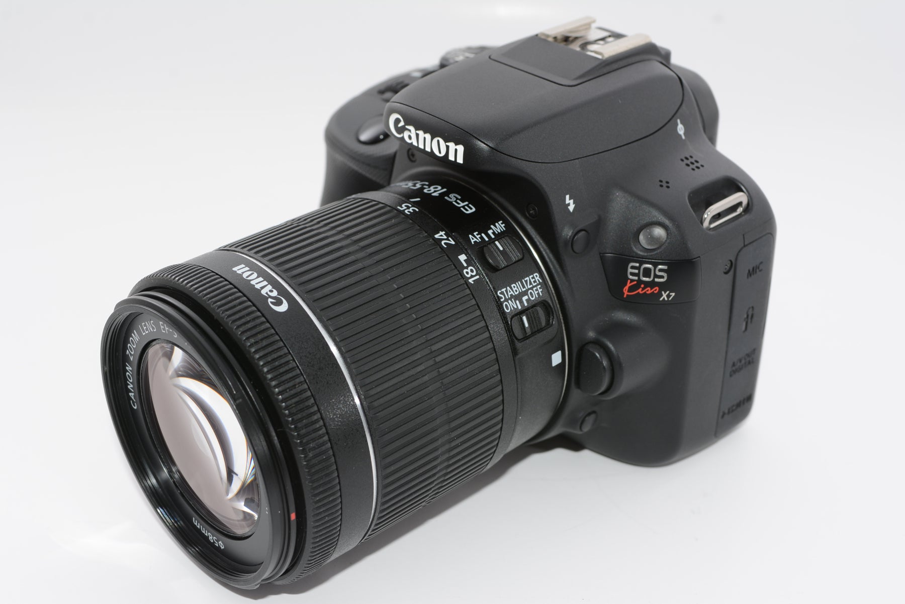 【外観並級】Canon デジタル一眼レフカメラ EOS Kiss X7 レンズキット EF-S18-55mm F3.5-5.6 IS STM付属 KISSX7-1855ISSTMLK
