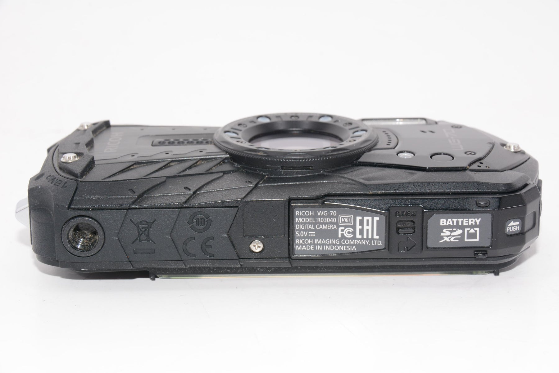 【外観並級】RICOH WG-70 ブラック リコー本格防水デジタルカメラ 14m防水 1.6m耐衝撃 防塵 -10℃耐寒
