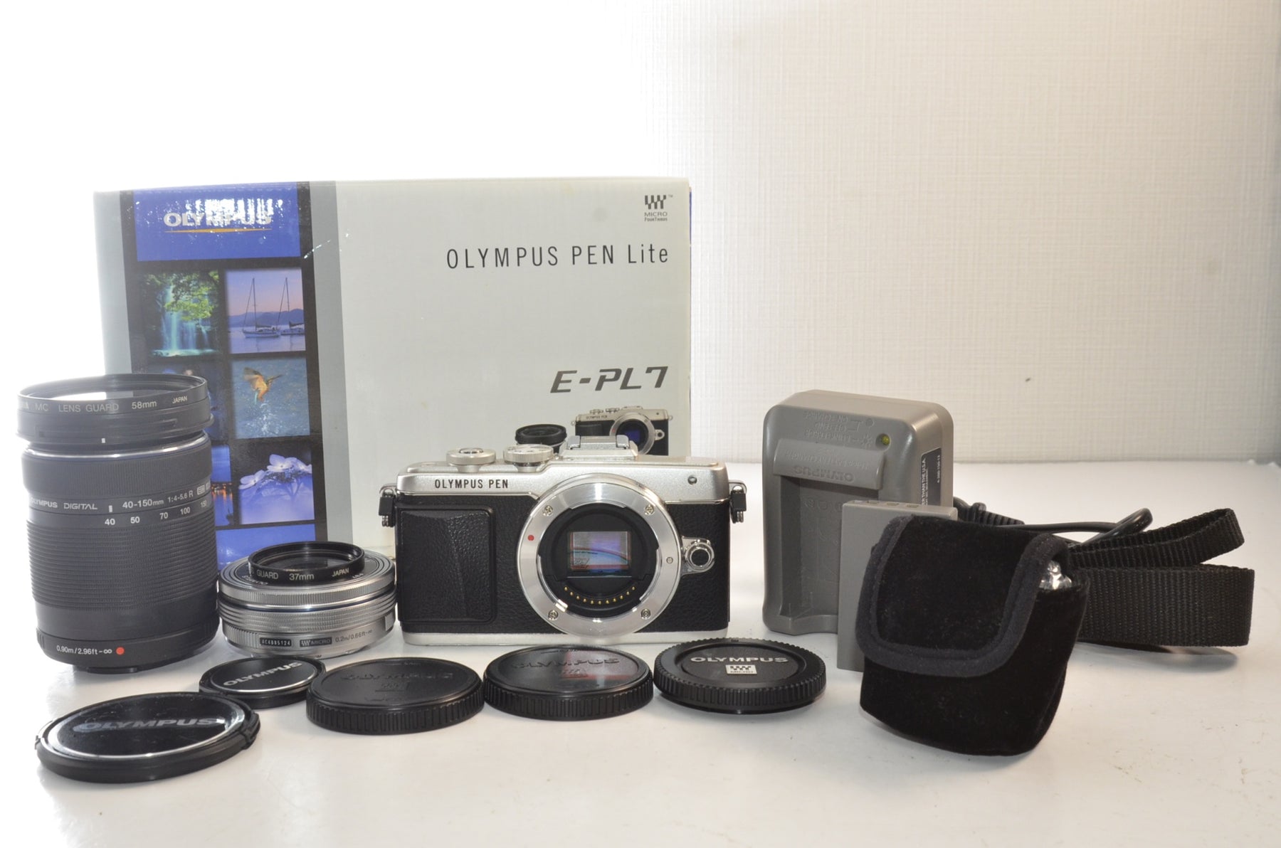 【外観特上級】OLYMPUS PEN E-PL7 EZダブルズームキット シルバー ミラーレス一眼 E-PL7 EZ DZKIT SLV