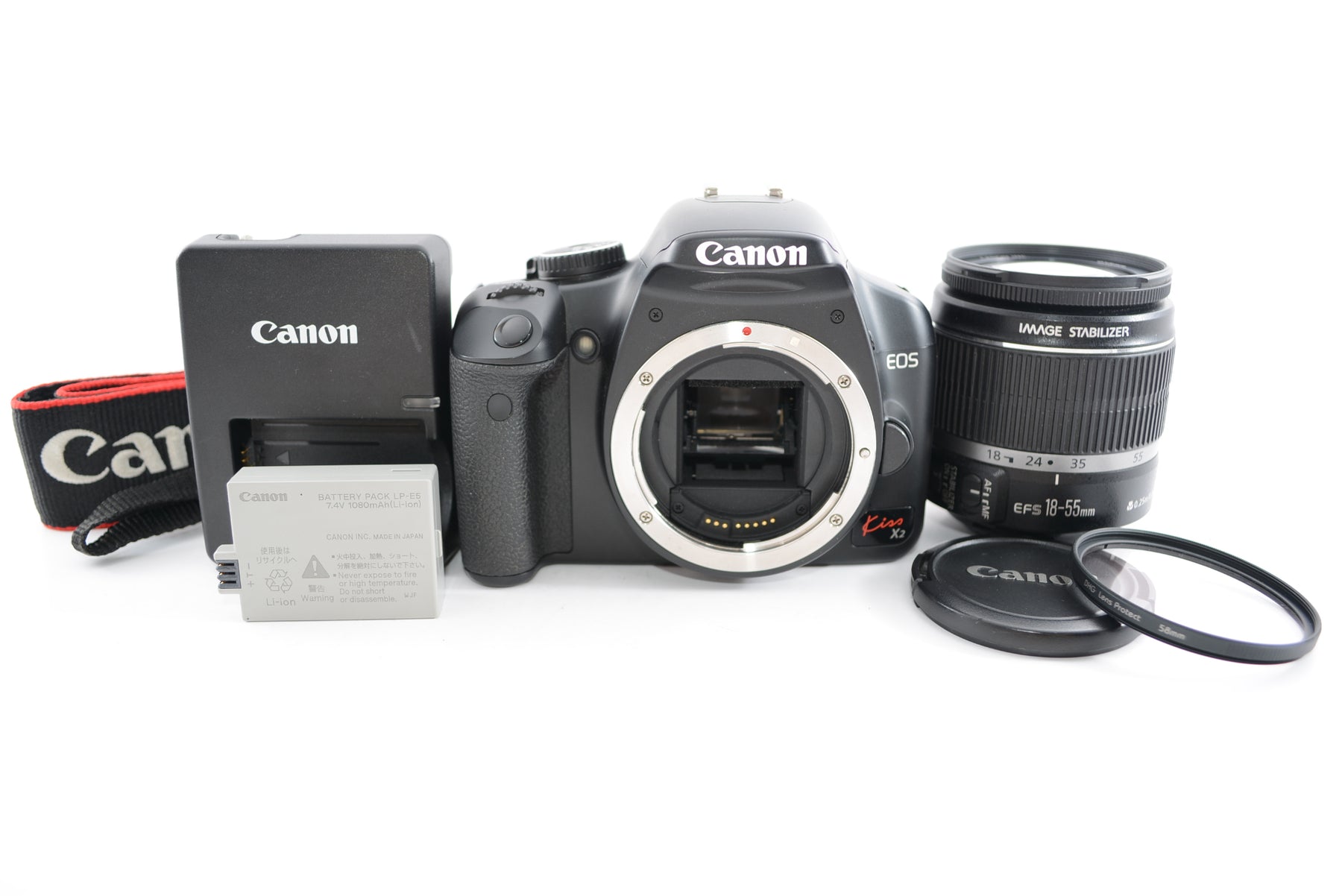 【外観特上級】Canon デジタル一眼レフカメラ EOS Kiss X2 レンズキット KISSX2-LKIT