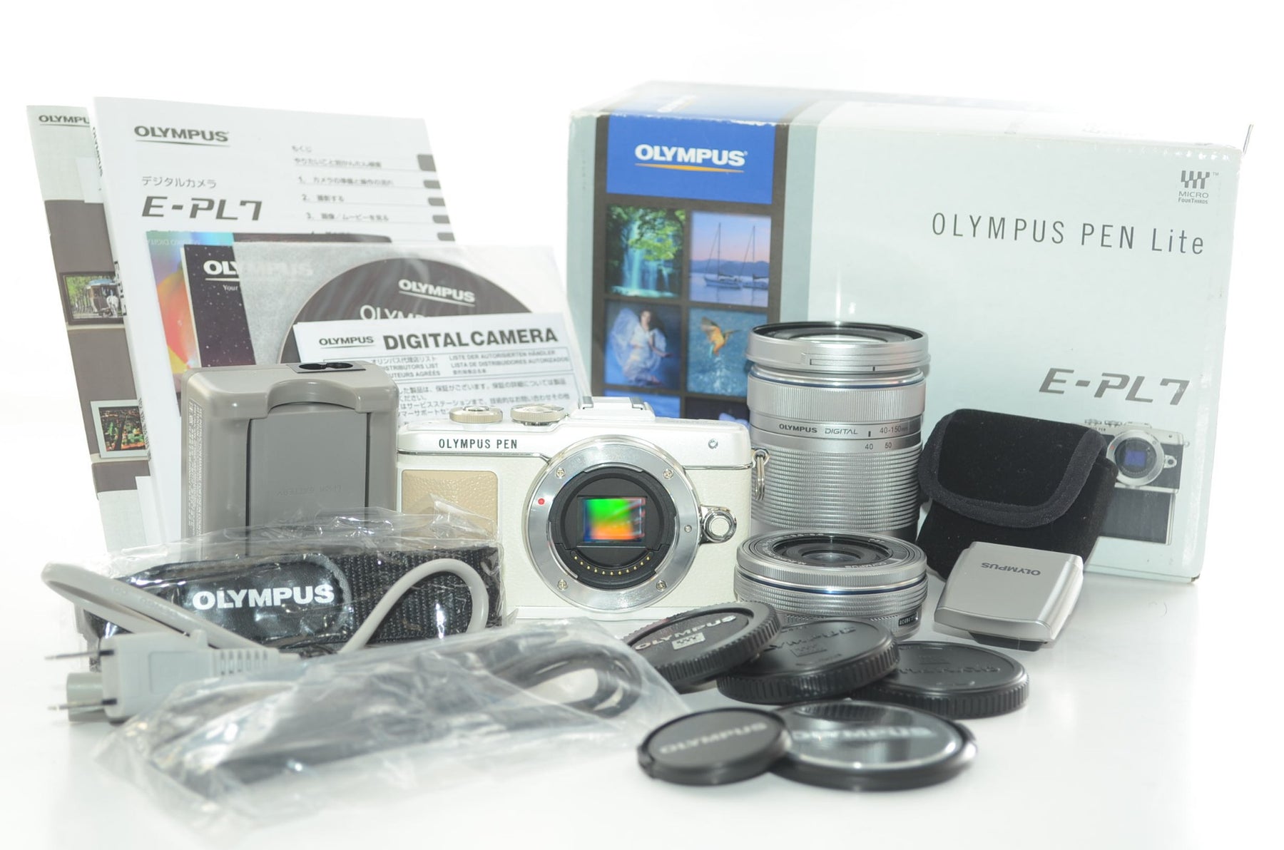 【外観特上級】OLYMPUS PEN E-PL7 EZダブルズームキット ホワイト ミラーレス一眼 E-PL7 EZ DZKIT WHT