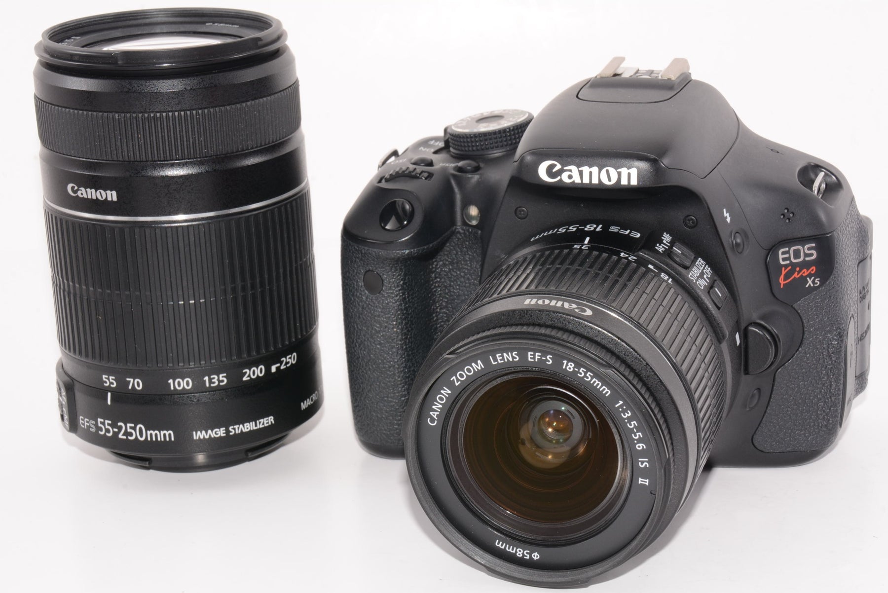 【外観並級】Canon デジタル一眼レフカメラ EOS Kiss X5 ダブルズームキット EF-S18-55mm/EF-S55-250mm付属 KISSX5-WKIT