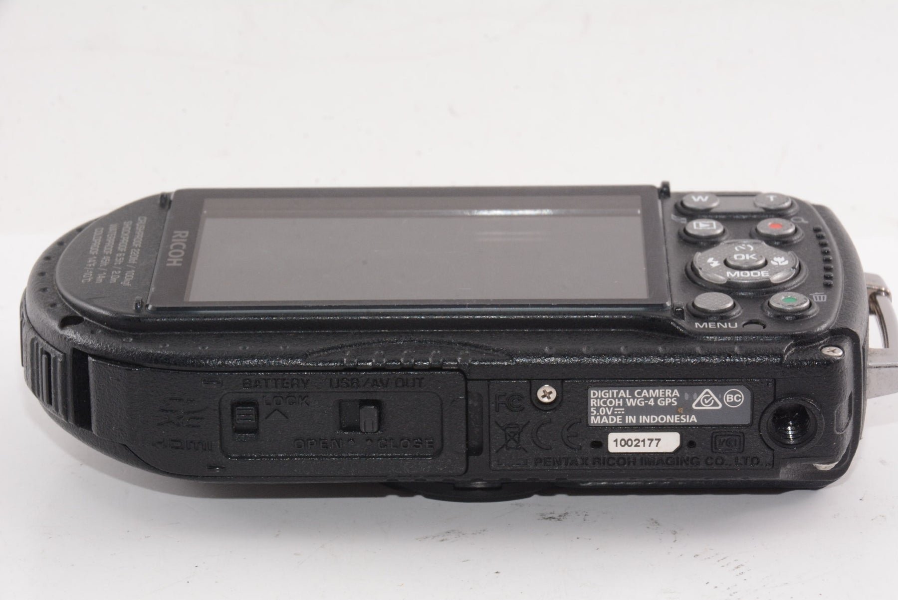 【外観並級】RICOH 防水デジタルカメラ RICOH WG-4GPS ブラック 防水14m耐ショック2.0m耐寒-10度 RICOH WG-4GPSBK 08543