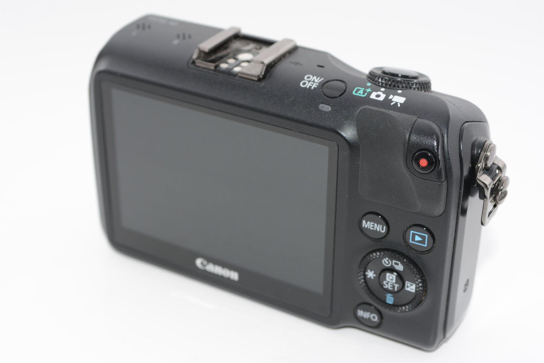 【外観並級】Canon ミラーレス一眼カメラ EOS M レンズキット EF-M18-55mm F3.5-5.6 IS STM付属 ブラック EOSMBK-18-55ISSTMLK