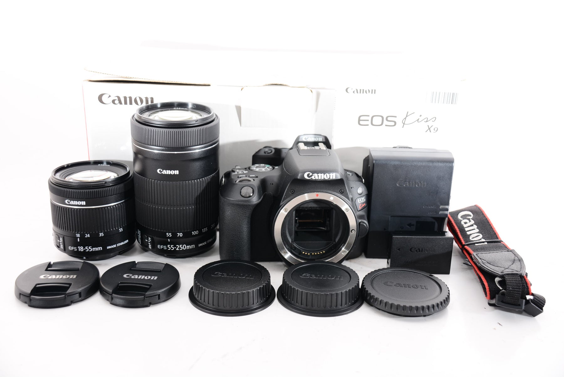 【外観特上級】Canon デジタル一眼レフカメラ「EOS Kiss X9」ダブルズームキット (ブラック) EOSKISSX9BK-WKIT