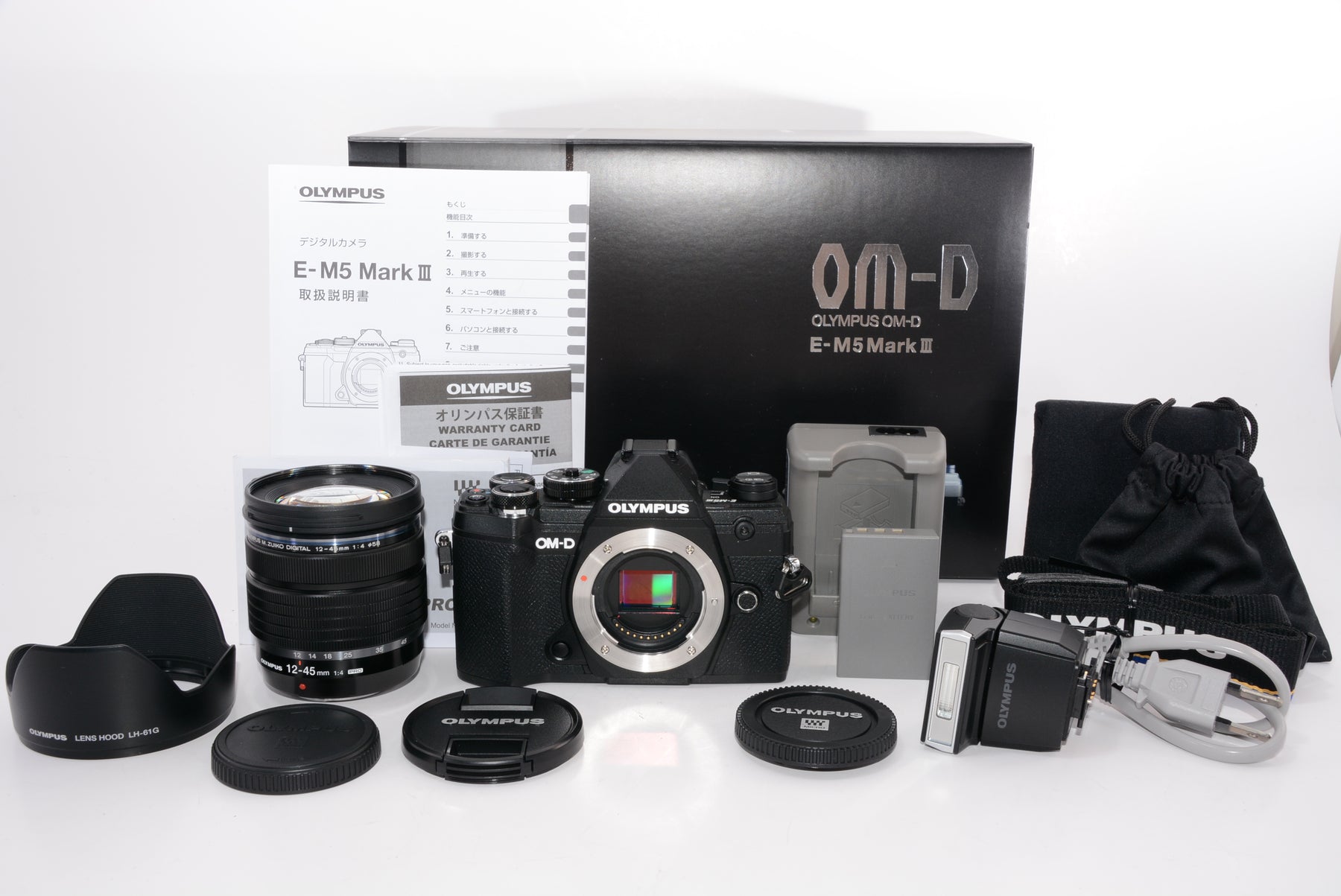 【外観特上級】オリンパス OM-D E-M5 MarkIII 12-45mm F4.0 PROキット ブラック E-M5MIII1245mmLKBLK