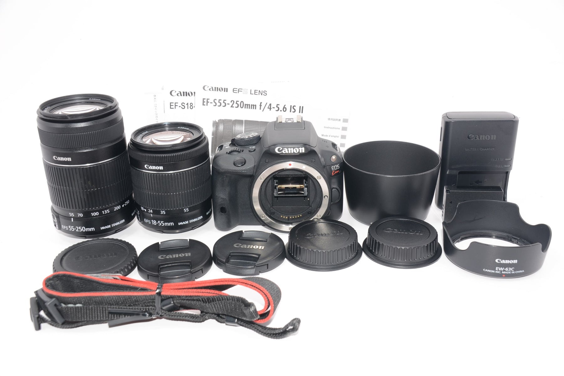 【外観特上級】Canon デジタル一眼レフカメラ EOS Kiss X7 ダブルズームキット EF-S18-55mm/EF-S55-250mm付属 KISSX7-WKIT