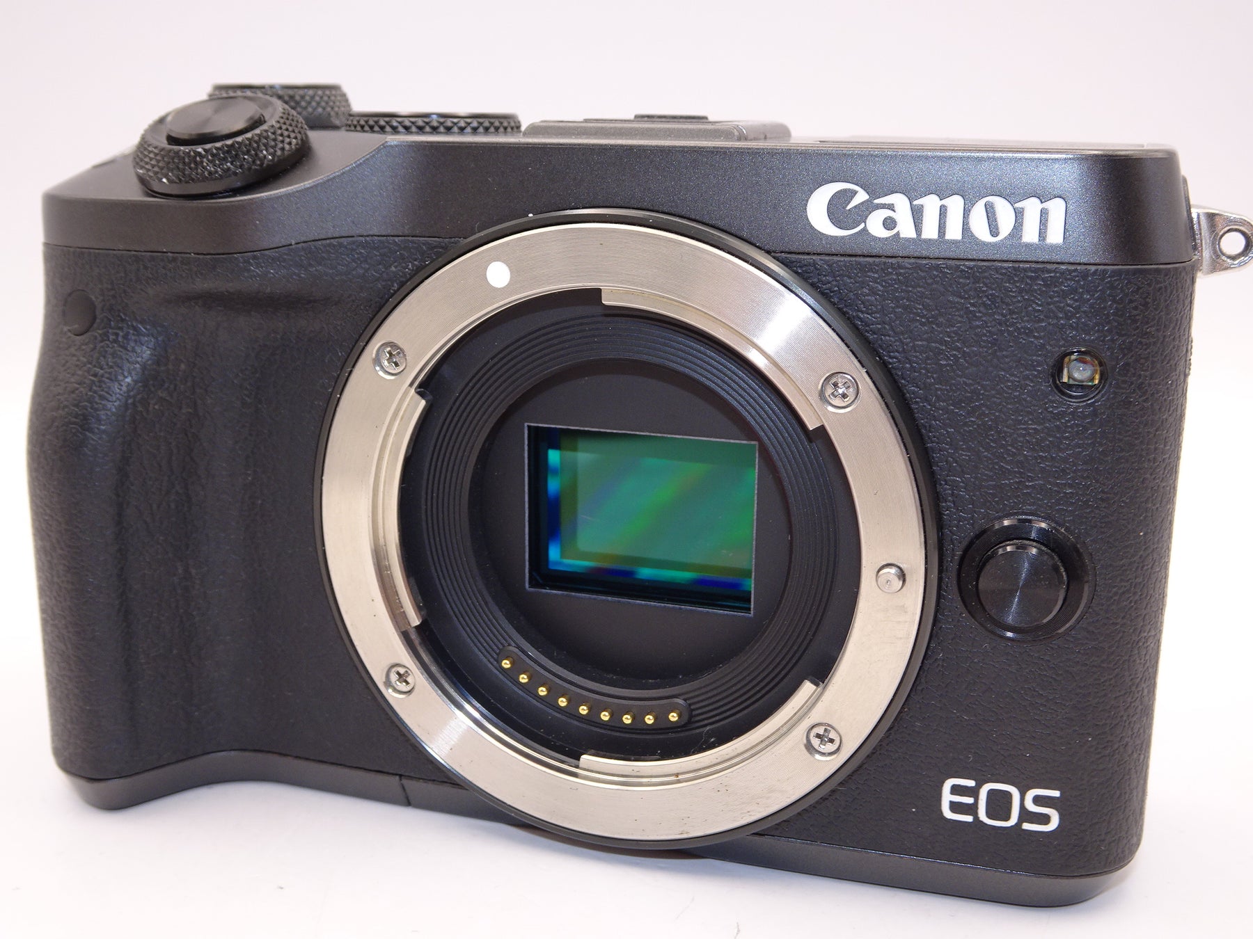 【外観特上級】Canon ミラーレス一眼カメラ EOS M6 ダブルズームキット(ブラック) EF-M15-45mm/EF-M55-200mm 付属 EOSM6BK-WZK