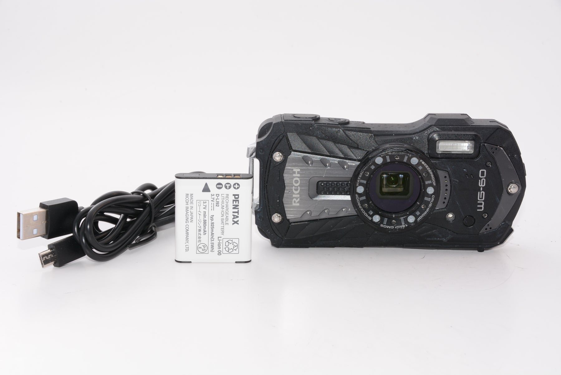 【オススメ】RICOH WG-60 ブラック 本格防水デジタルカメラ 14メートル防水 耐衝撃 防塵 耐寒 高画質1600万画素 水中専用マーメードモード搭載 仕事に使える「CALSモード」搭載