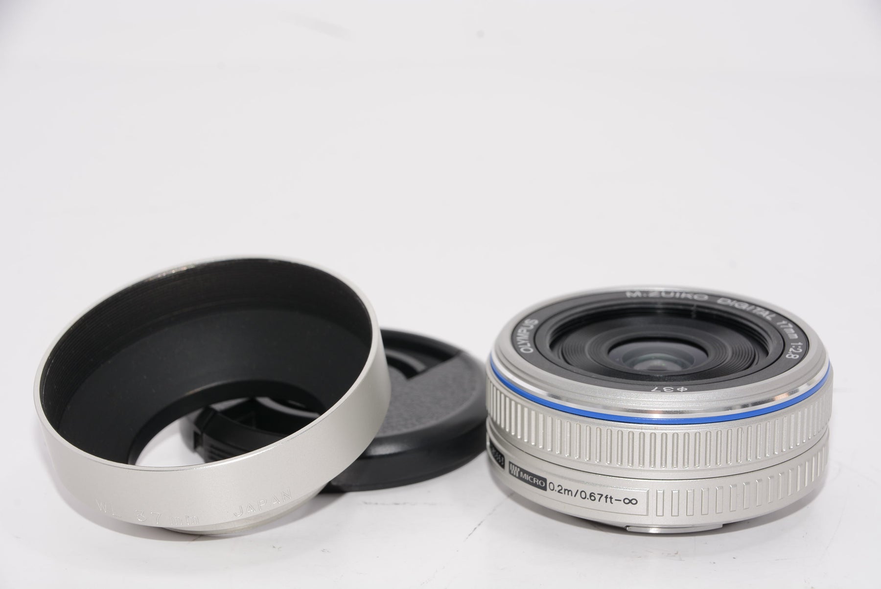 【外観特上級】OLYMPUS パンケーキレンズ M.ZUIKO DIGITAL 17mm F2.8 シルバー
