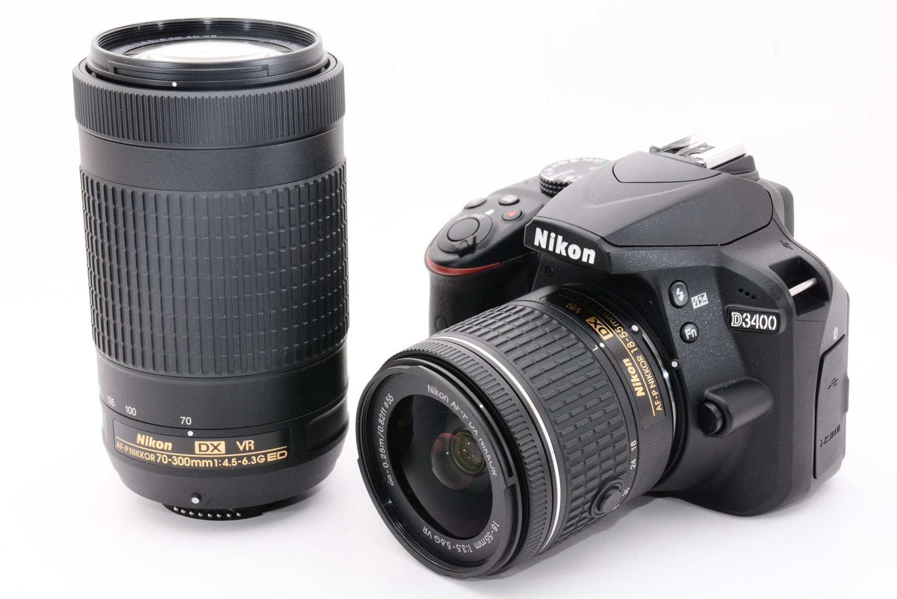 【ほぼ新品】Nikon デジタル一眼レフカメラ D3400 ダブルズームキット ブラック D3400WZBK