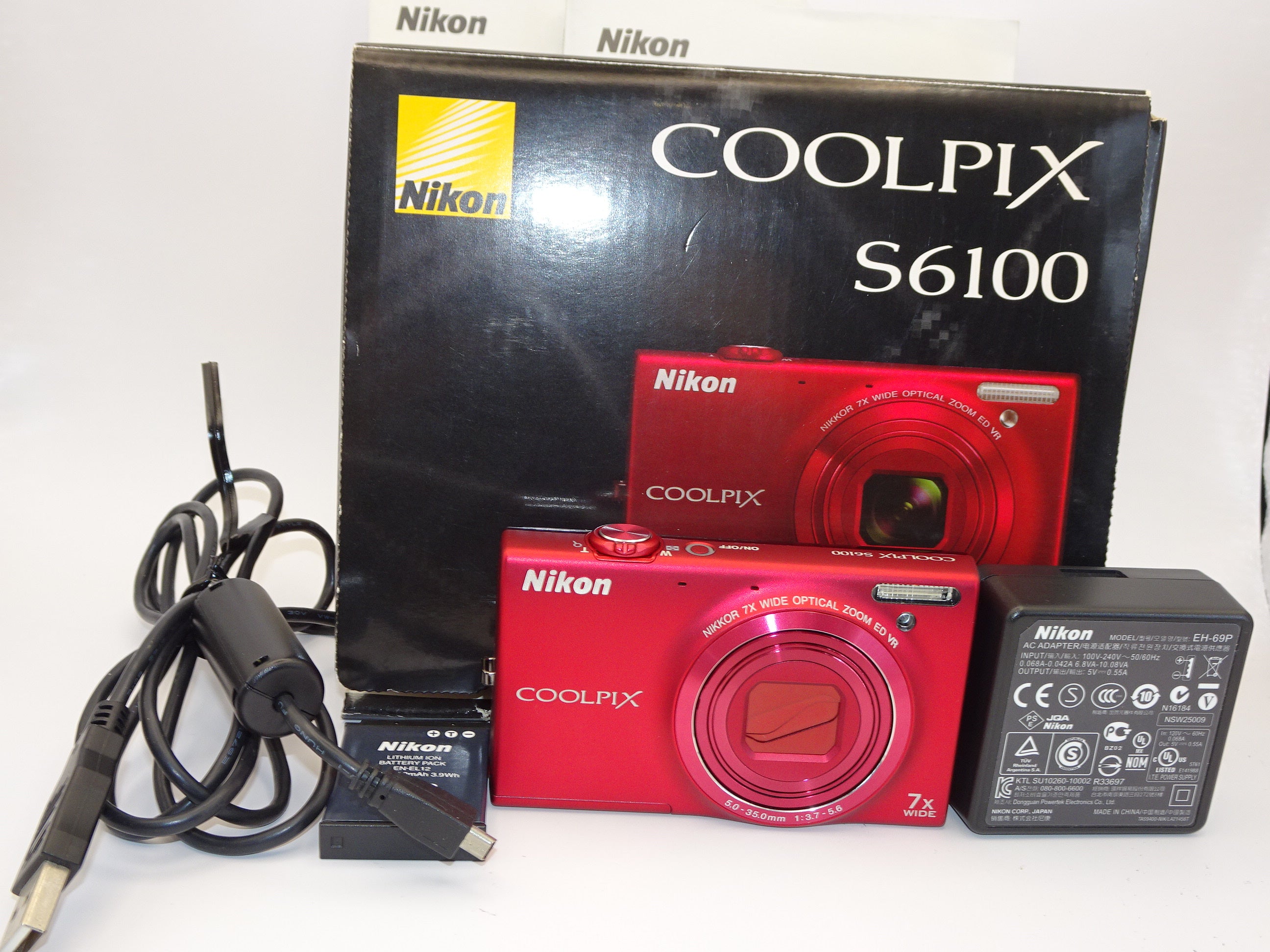 外観特上級】NikonデジタルカメラCOOLPIX S6100 スーパーレッド S6100RD