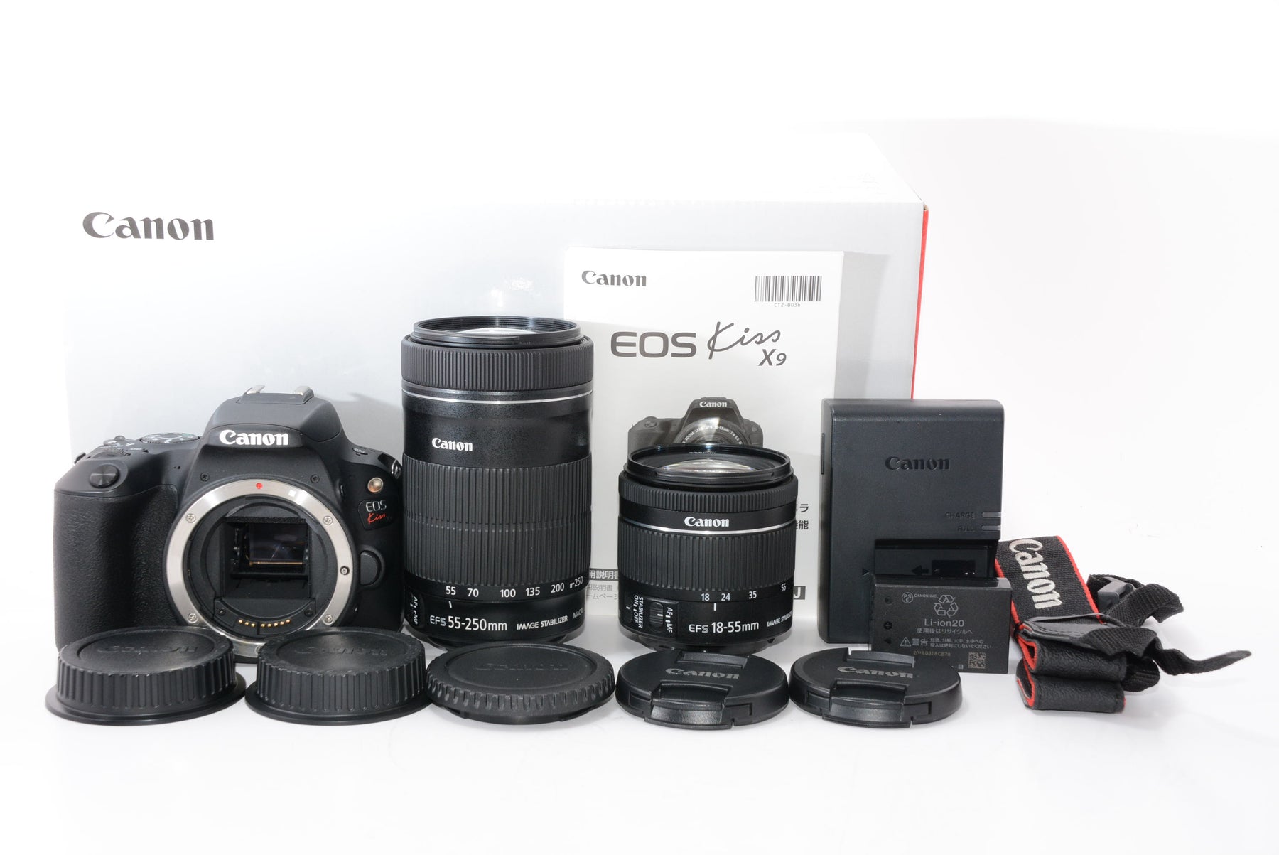 【外観特上級】Canon デジタル一眼レフカメラ「EOS Kiss X9」ダブルズームキット (ブラック) EOSKISSX9BK-WKIT