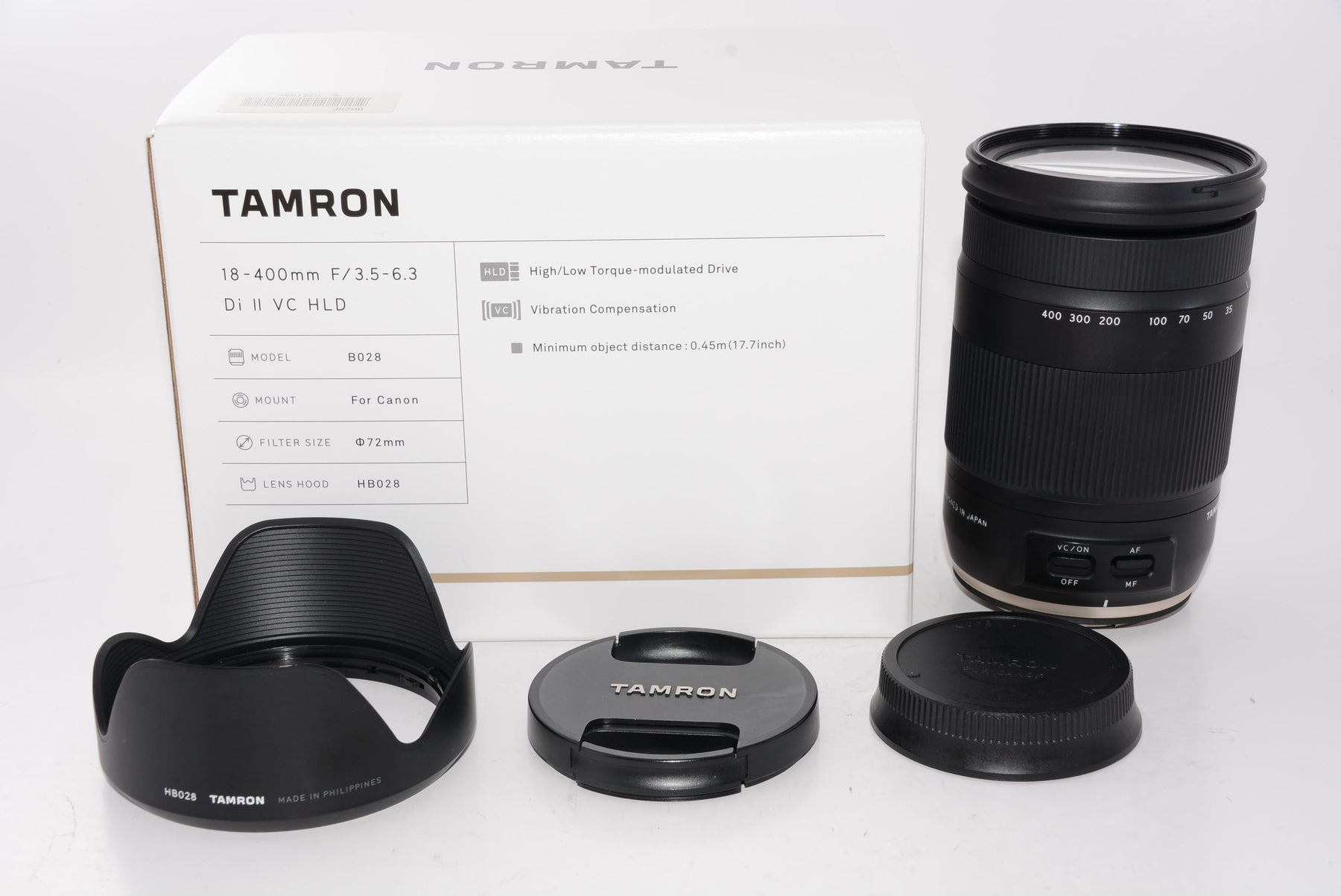 【外観特上級】TAMRON 高倍率ズームレンズ 18-400mm F3.5-6.3 DiII VC HLD キヤノン用 APS-C専用 B028E