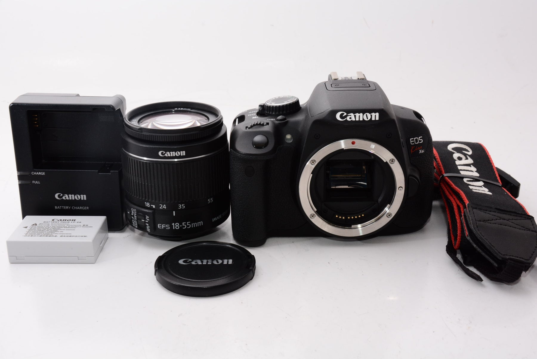 【外観特上級】Canon デジタル一眼レフカメラ EOS Kiss X6i EF-S18-55 IS II レンズキット KISSX6i-1855IS2LK