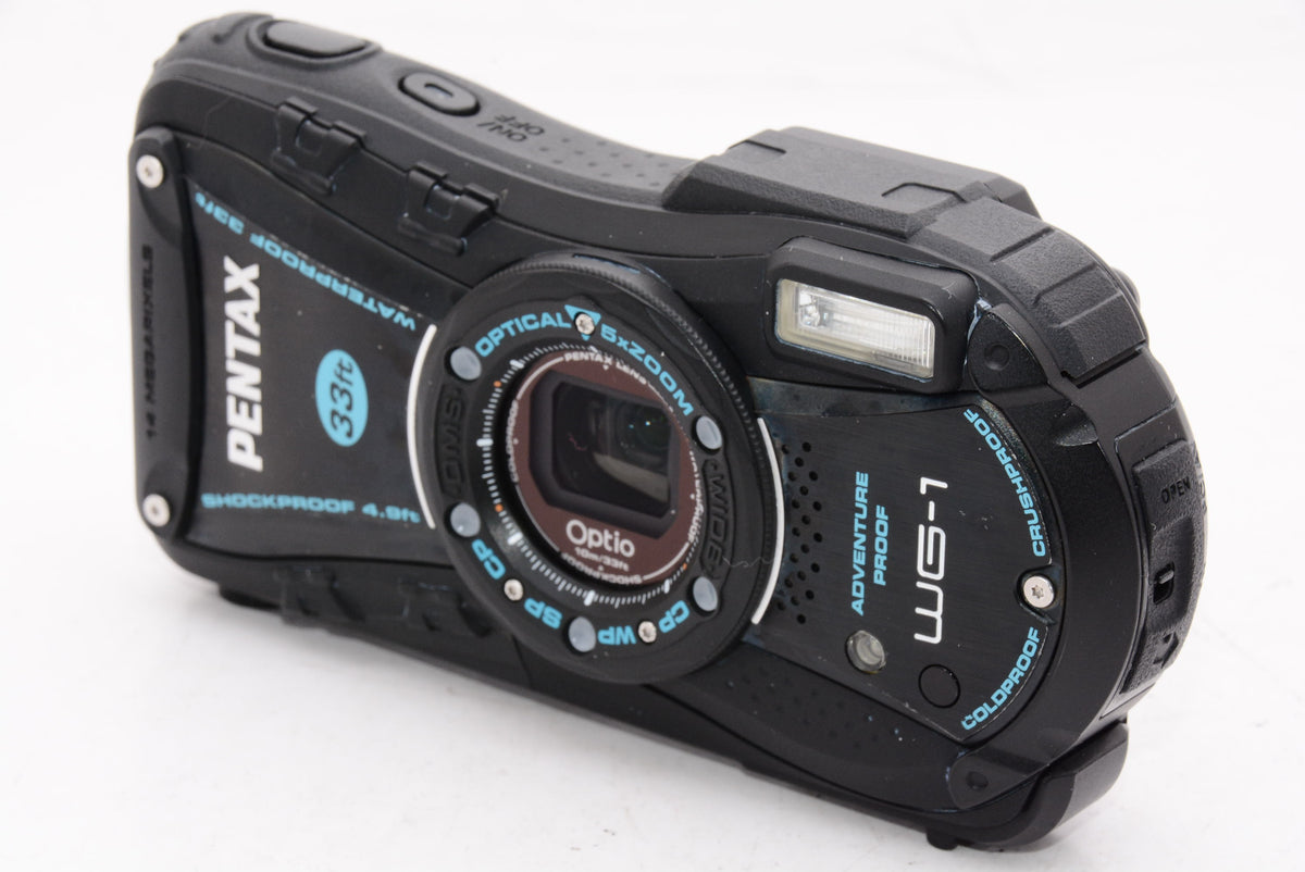 【外観特上級】PENTAX 防水デジタルカメラOptio WG-1 ブラック 約1400万画素 広角28mm 光学5倍 CALSモード 10m防水 超解像 1cmマクロ OPTIOWG-1BK