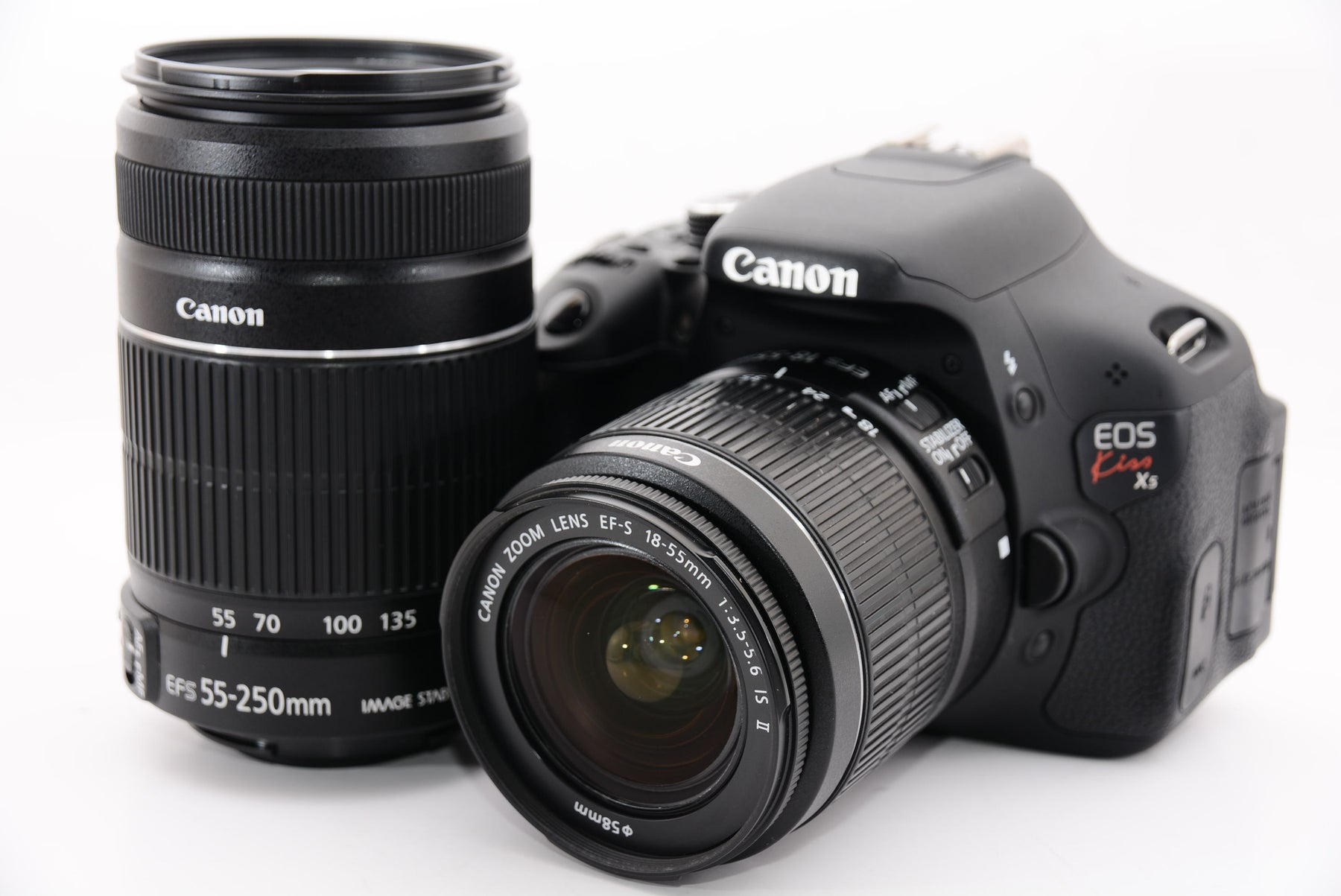 【外観特上級】Canon デジタル一眼レフカメラ EOS Kiss X5 ダブルズームキット EF-S18-55mm/EF-S55-250mm付属 KISSX5-WKIT