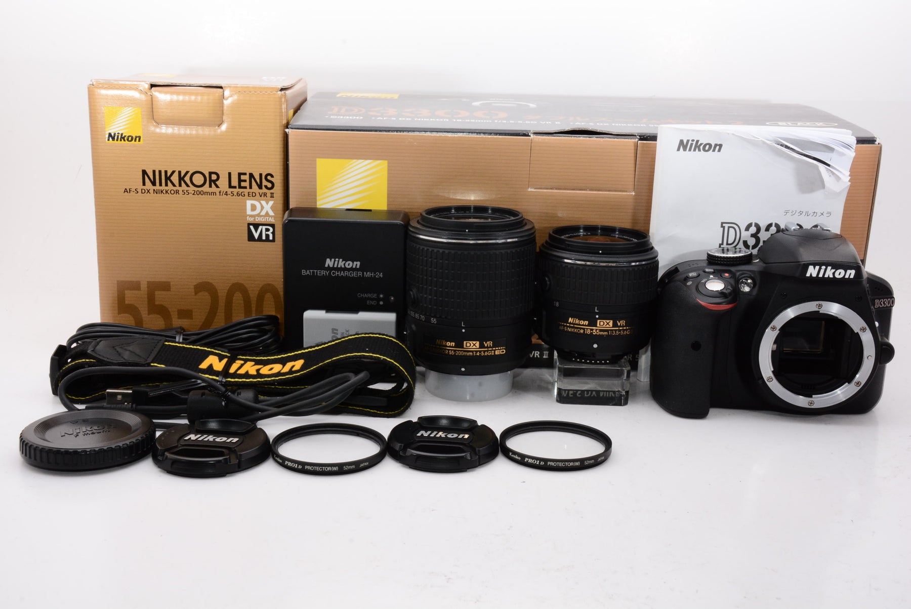 【外観特上級】Nikon デジタル一眼レフカメラ D3300 ダブルズームキット2 ブラック