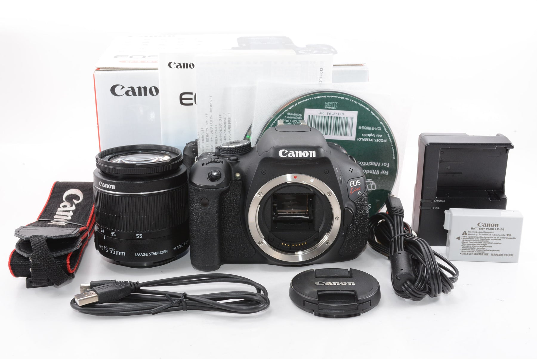 【外観並級】Canon デジタル一眼レフカメラ EOS Kiss X5 レンズキット EF-S18-55mm F3.5-5.6 IS II付属 KISSX5-1855IS2LK