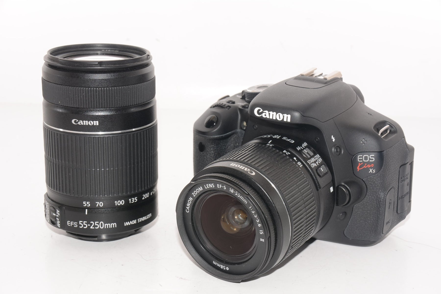 【外観特上級】Canon デジタル一眼レフカメラ EOS Kiss X5 ダブルズームキット EF-S18-55mm/EF-S55-250mm付属 KISSX5-WKIT