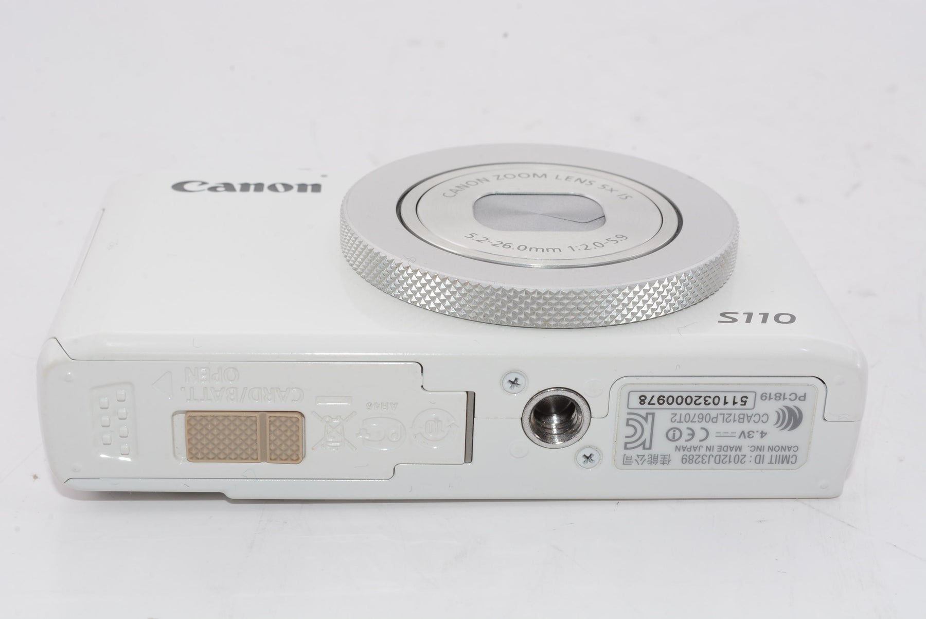【外観並級】Canon デジタルカメラ PowerShot S110 約1210万画素 F2.0 光学5倍ズーム ホワイト PSS110(WH)