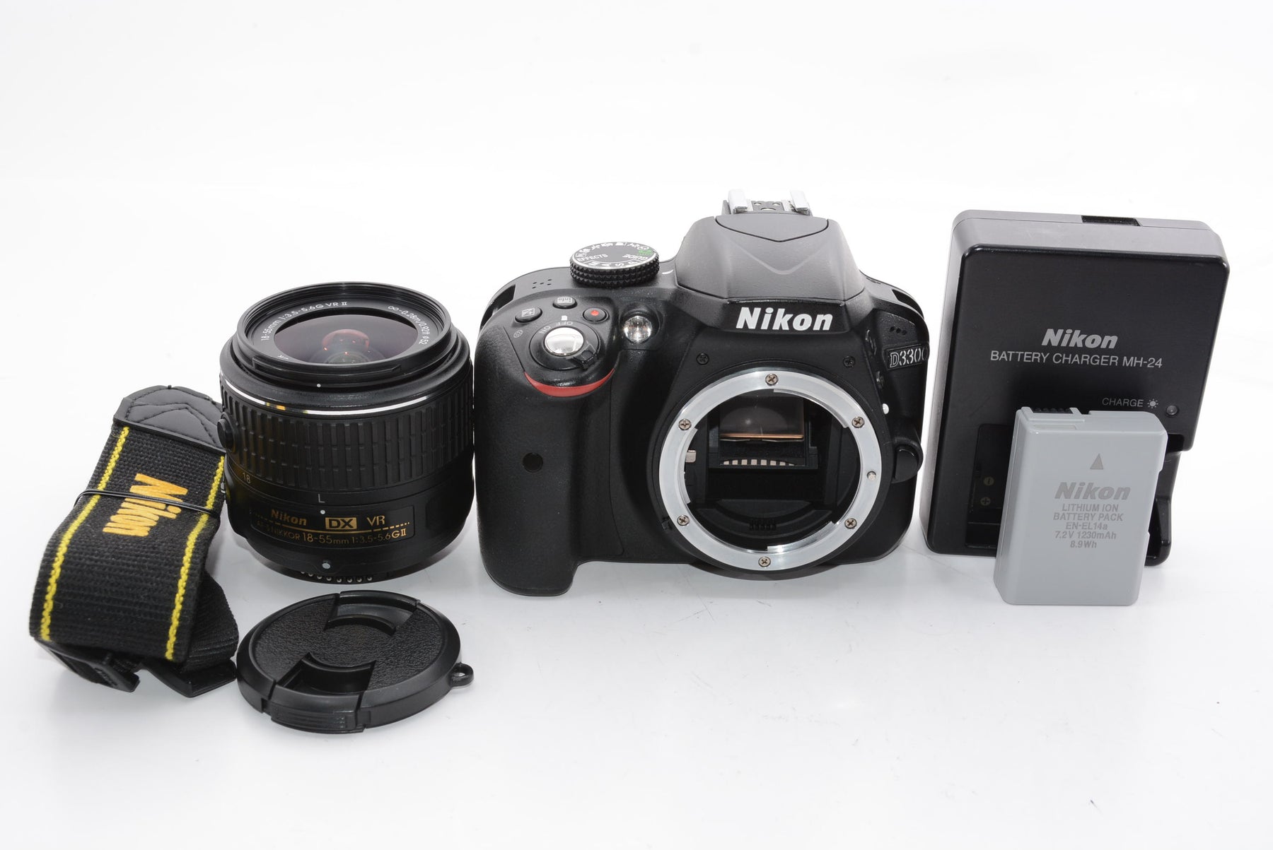 【外観特上級】Nikon デジタル一眼レフカメラ D3300 18-55 VR IIレンズキット ブラック D3300LKBK