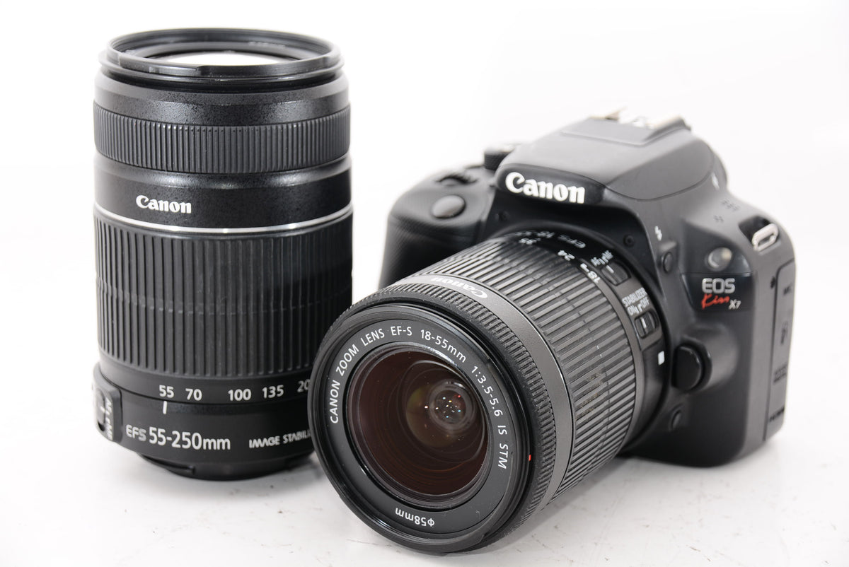 【外観特上級】Canon デジタル一眼レフカメラ EOS Kiss X7 ダブルズームキット EF-S18-55mm/EF-S55-250mm付属 KISSX7-WKIT