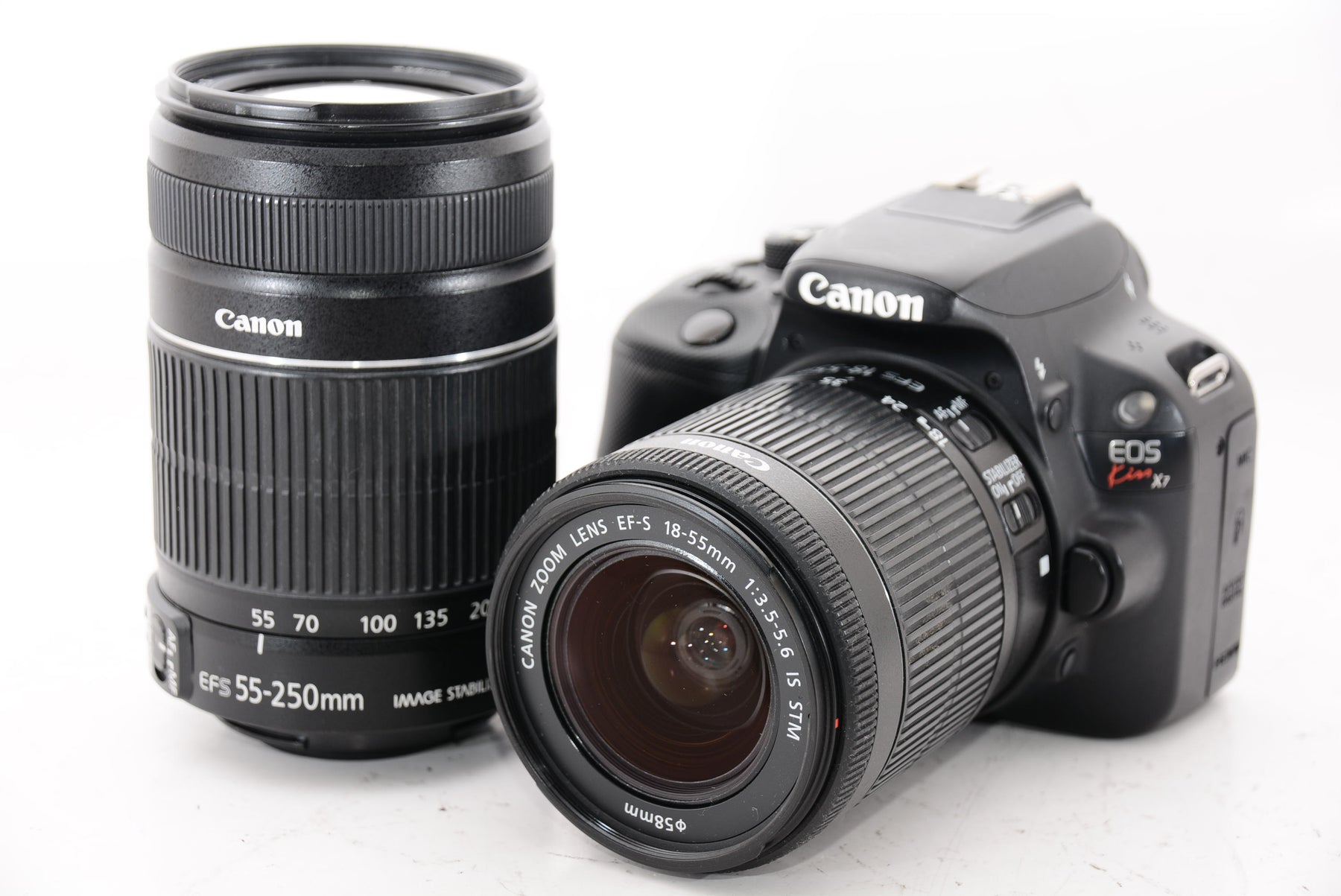 【外観特上級】Canon デジタル一眼レフカメラ EOS Kiss X7 ダブルズームキット EF-S18-55mm/EF-S55-250mm付属 KISSX7-WKIT