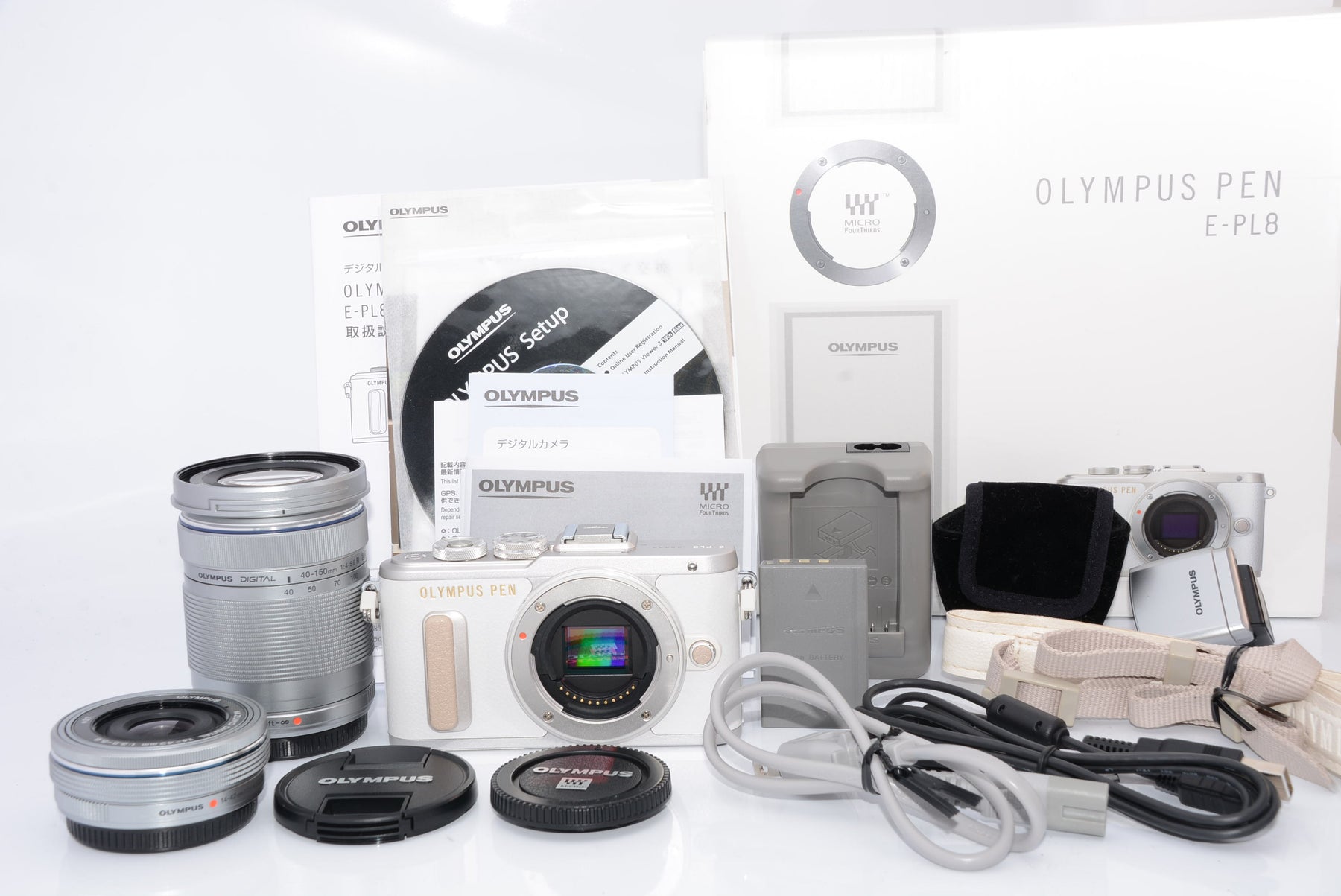 【外観特上級】OLYMPUS ミラーレス一眼 E-PL8 ダブルズームキット ホワイト