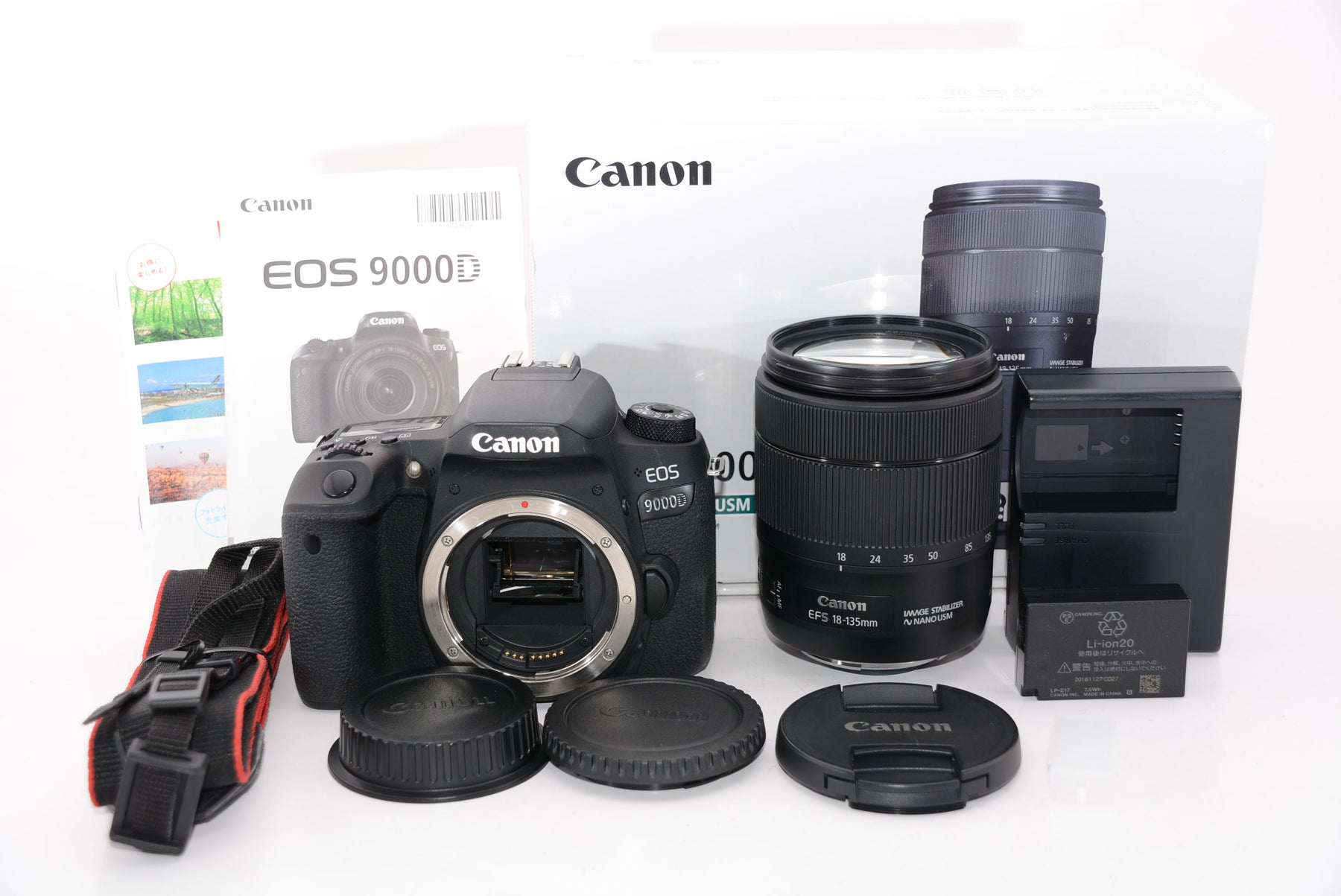 【外観特上級】Canon デジタル一眼レフカメラ EOS 9000D レンズキット EF-S18-135mm F3.5-5.6 IS USM 付属 EOS9000D-18135ISUSMLK