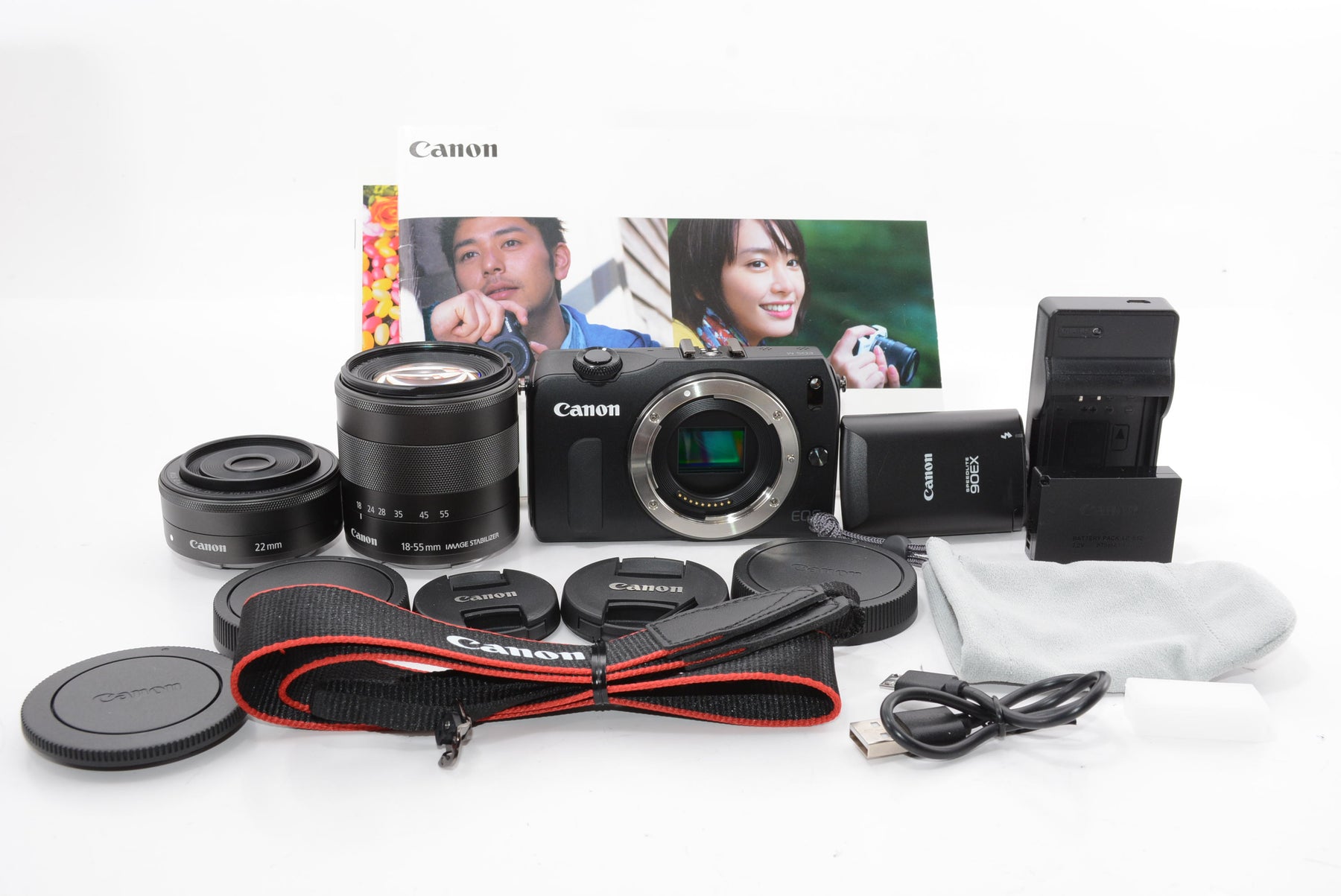 【外観特上級】Canon ミラーレス一眼カメラ EOS M ダブルレンズキット