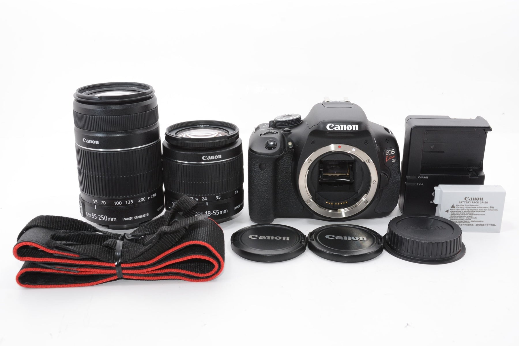 【外観特上級】Canon デジタル一眼レフカメラ EOS Kiss X5 ダブルズームキット EF-S18-55mm/EF-S55-250mm付属 KISSX5-WKIT