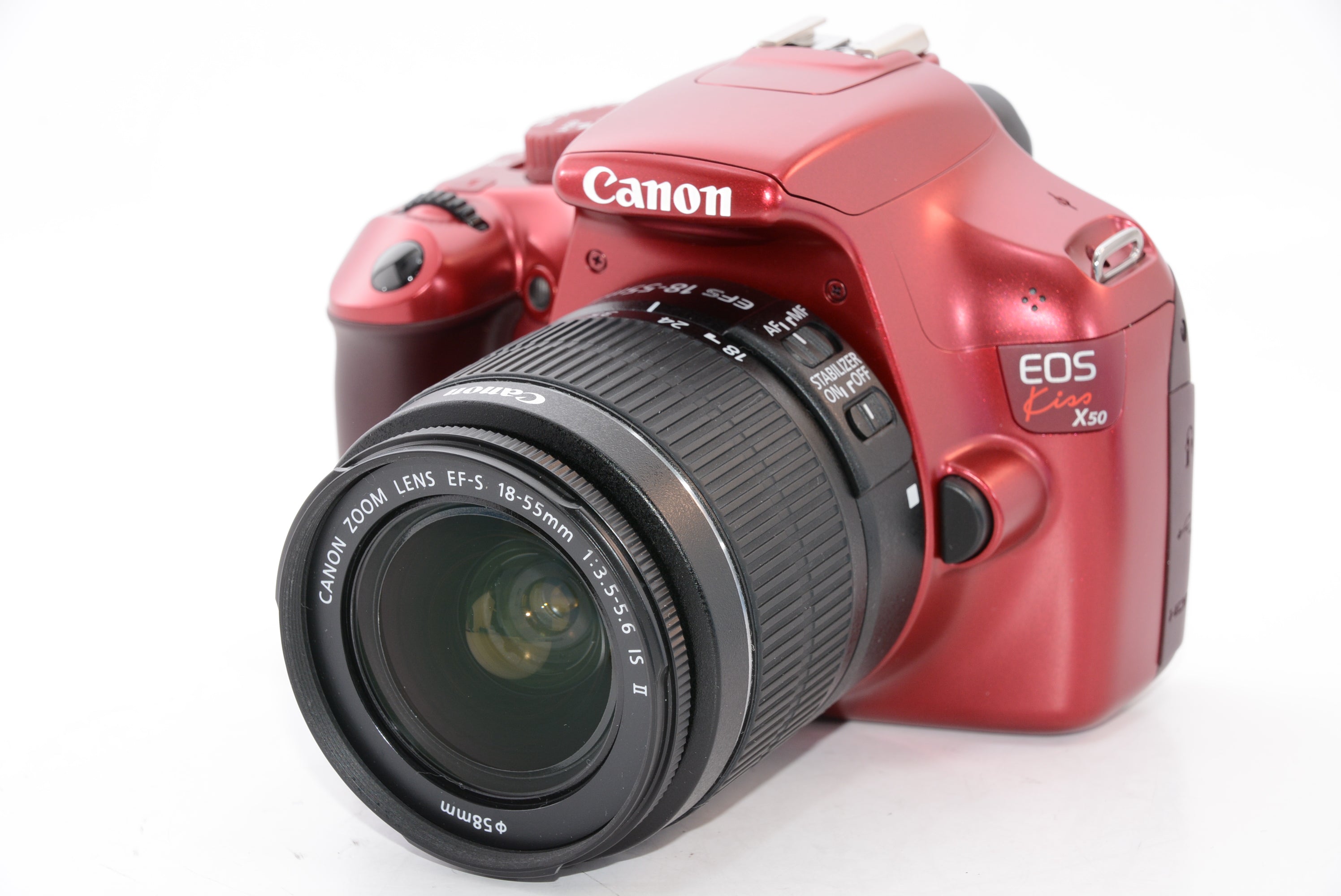 外観特上級】Canon デジタル一眼レフカメラ EOS Kiss X50 レンズキット ...