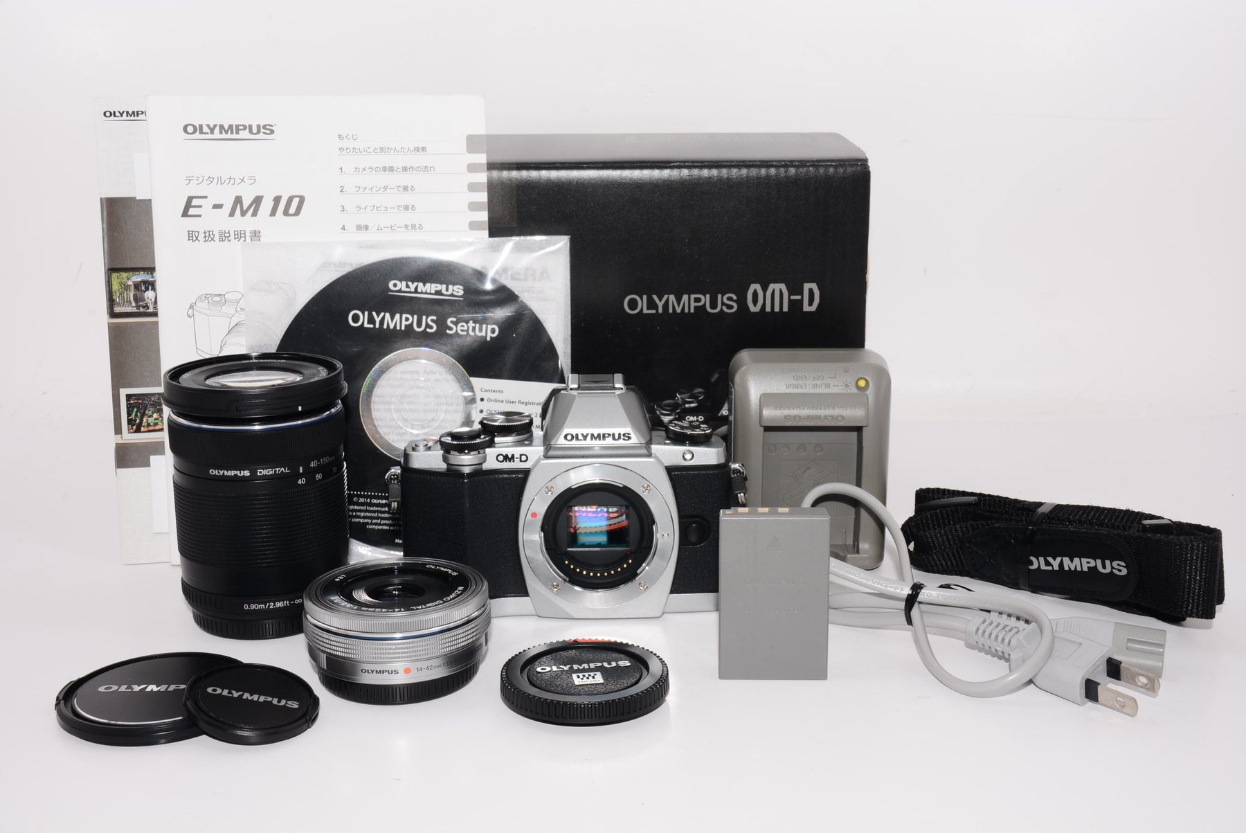 【外観特上級】OLYMPUS OM-D E-M10 ダブルズームキット シルバー ミラーレス一眼 OM-D E-M10 DZKIT SLV