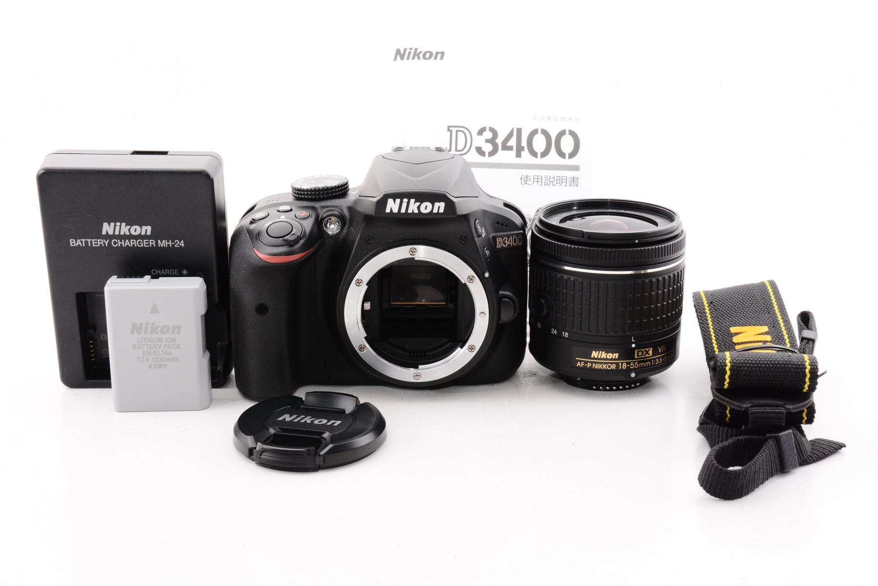 【ほぼ新品】Nikon デジタル一眼レフカメラ D3400 AF-P 18-55 VR レンズキット ブラック D3400LKBK