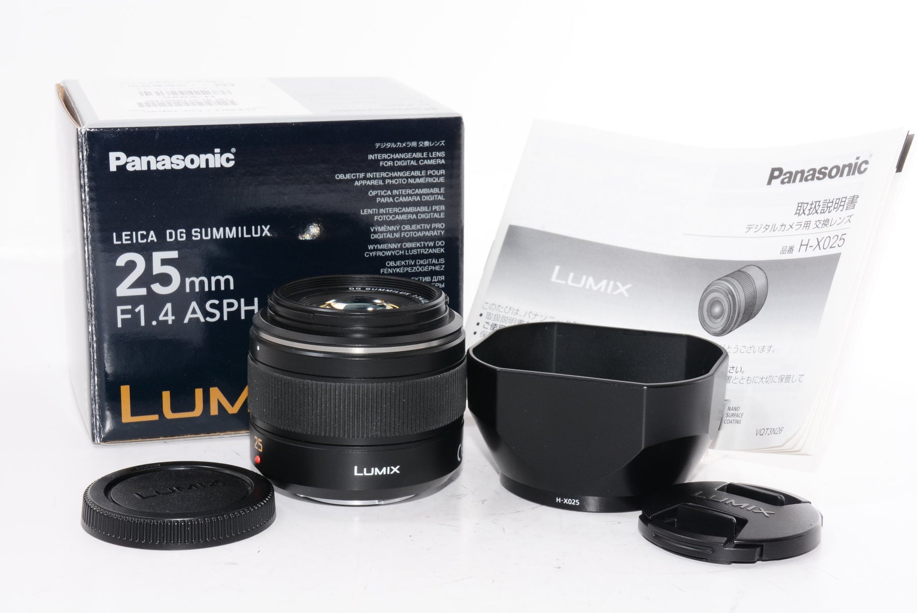 【外観特上級】パナソニック マイクロフォーサーズ用 DG SUMMILUX 25mm/F1.4 ASPH. ブラック H-X025