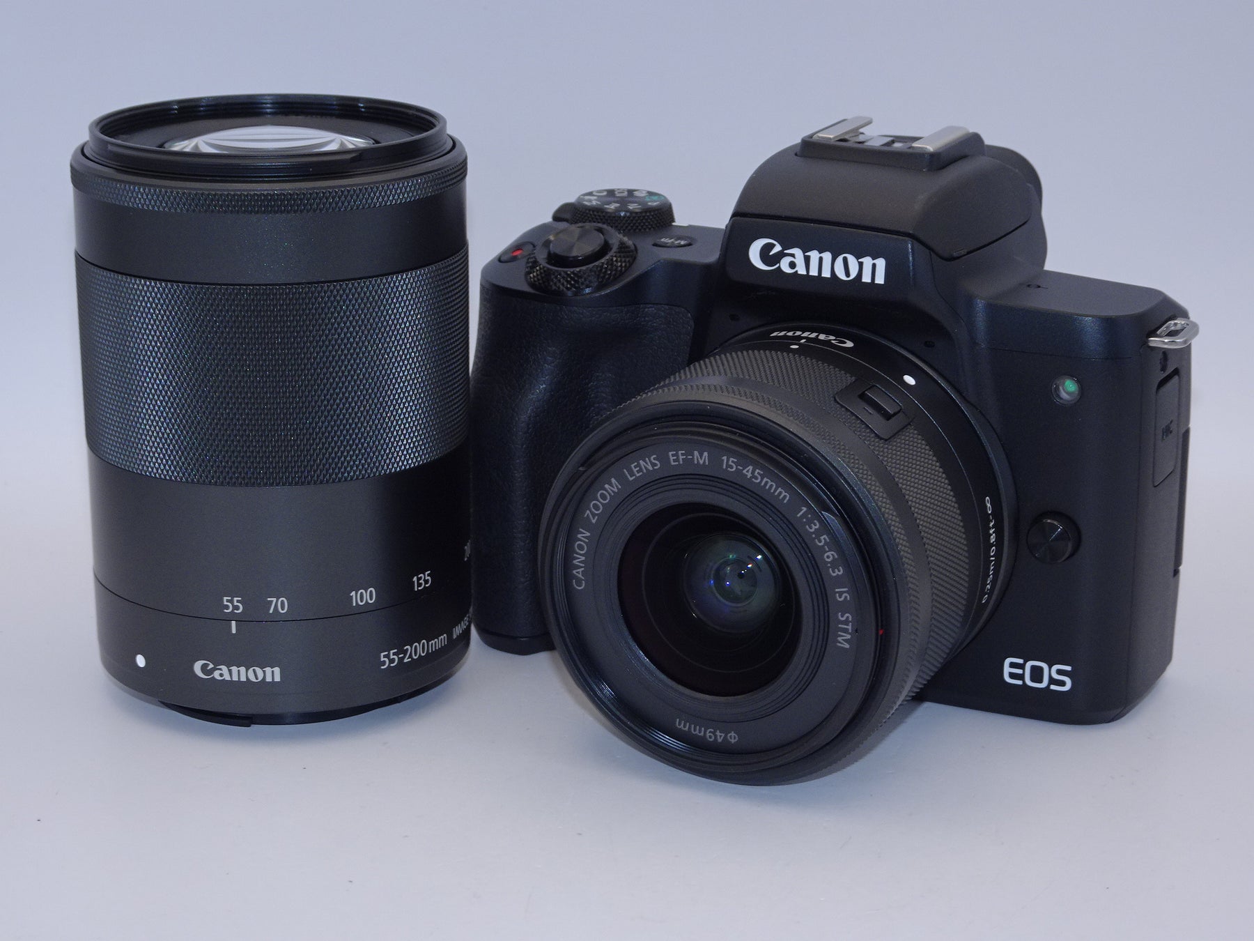 【外観特上級】Canon ミラーレス一眼カメラ EOS Kiss M2 ダブルズームキット ブラック KISSM2BK-WZK